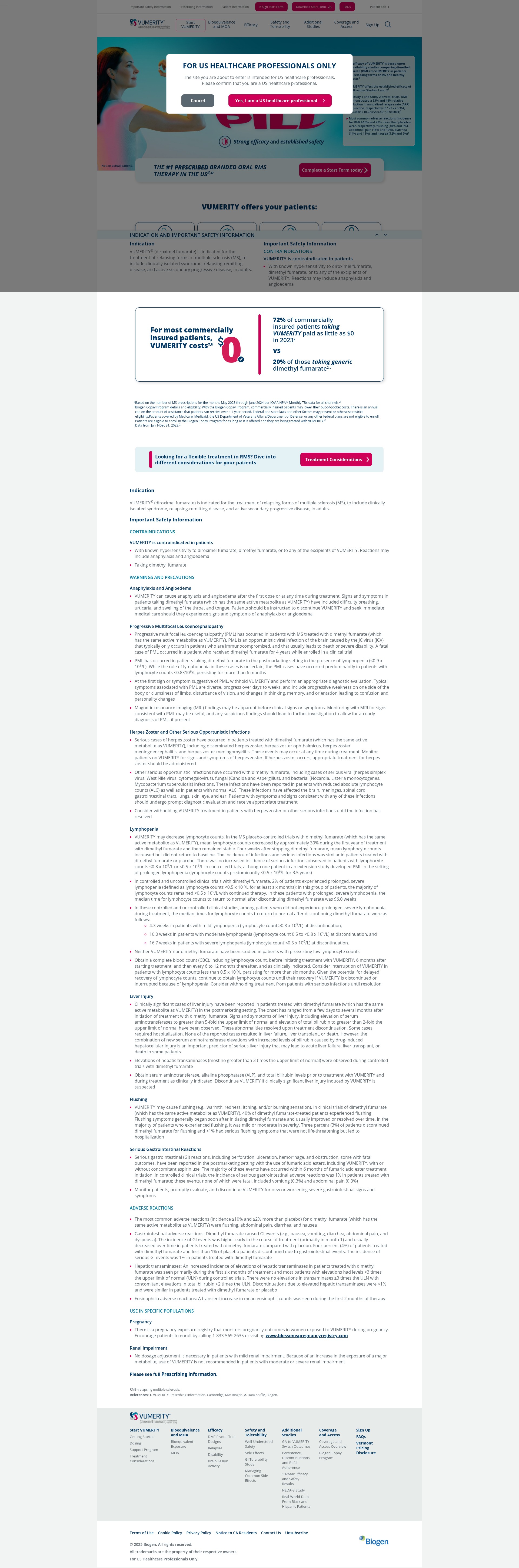 Screenshot of www.vumerityhcp.com
