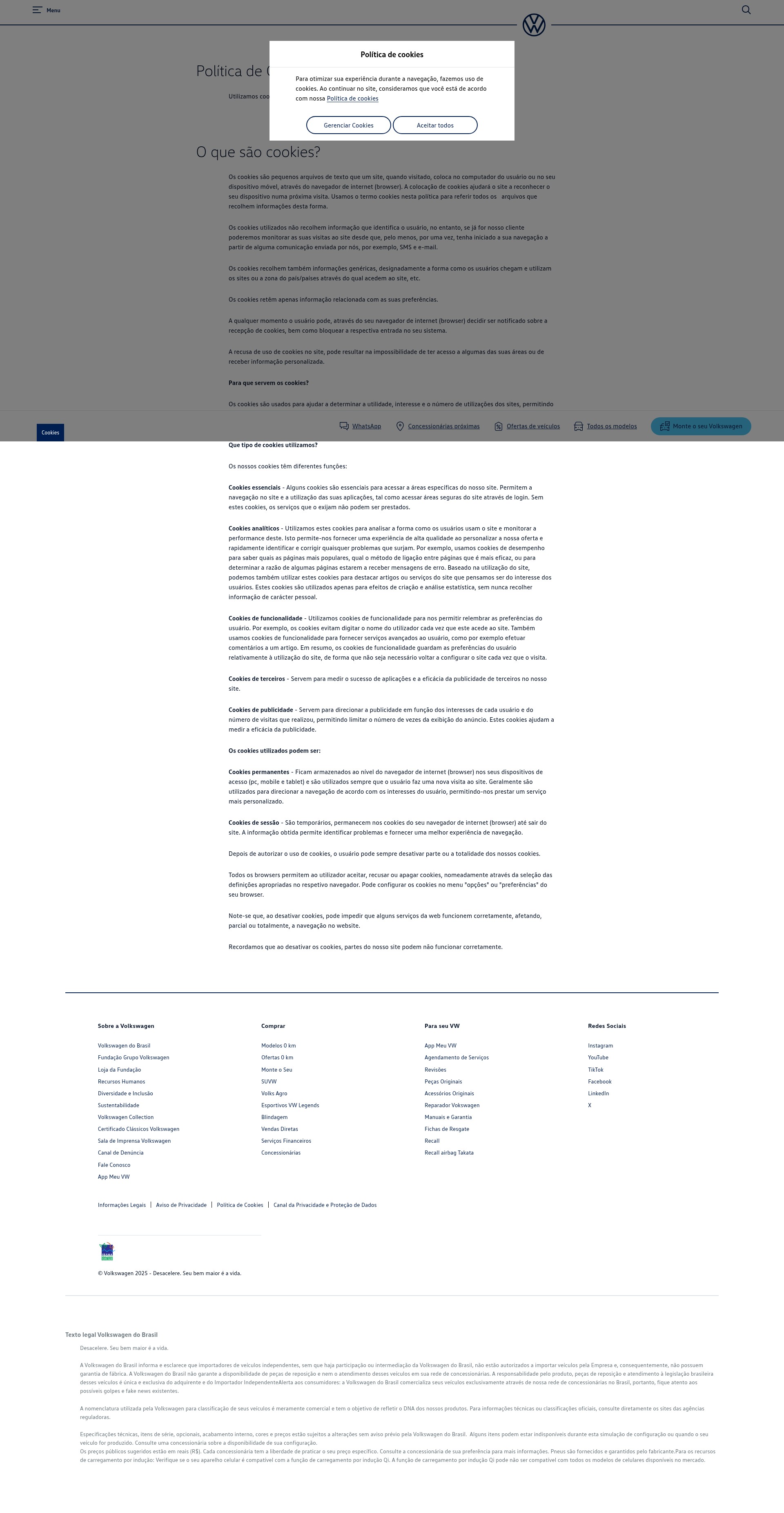 Screenshot of www.vw.com.br
