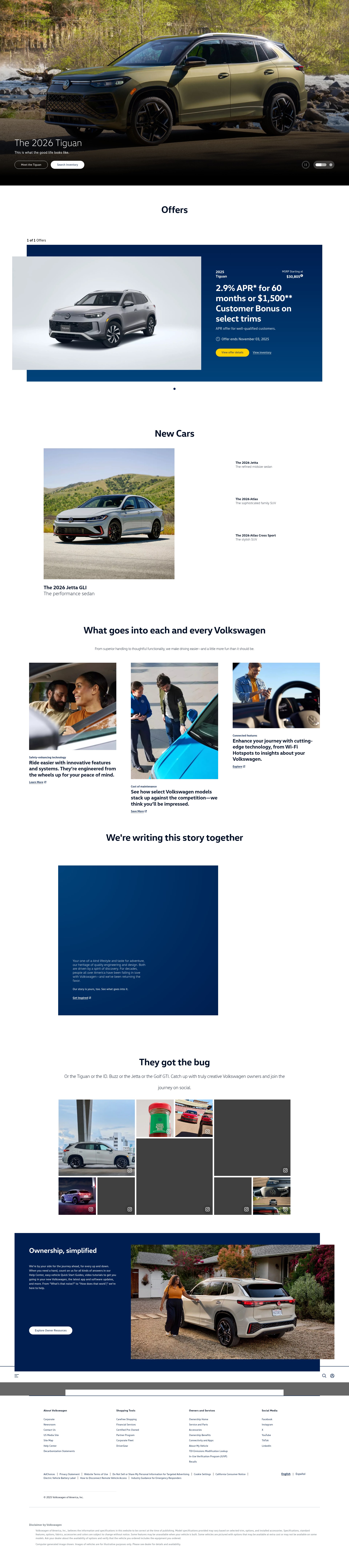 Screenshot of www.vw.com