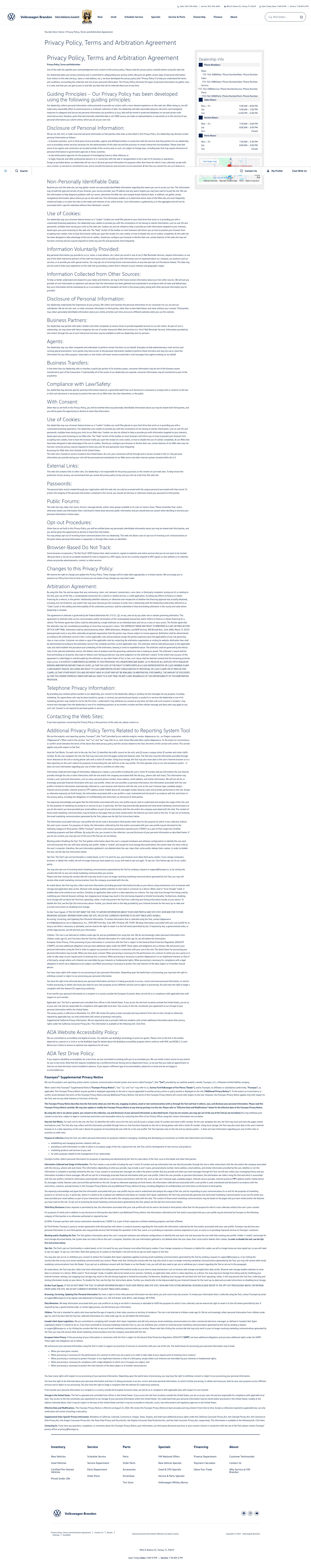 Screenshot of www.vwbrandon.com