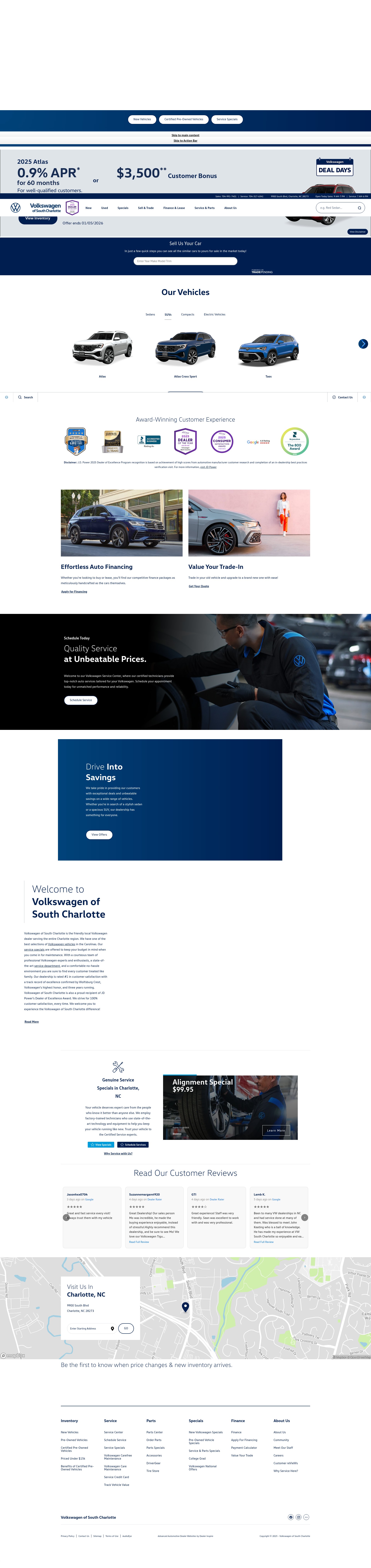 Screenshot of www.vwsouthcharlotte.com