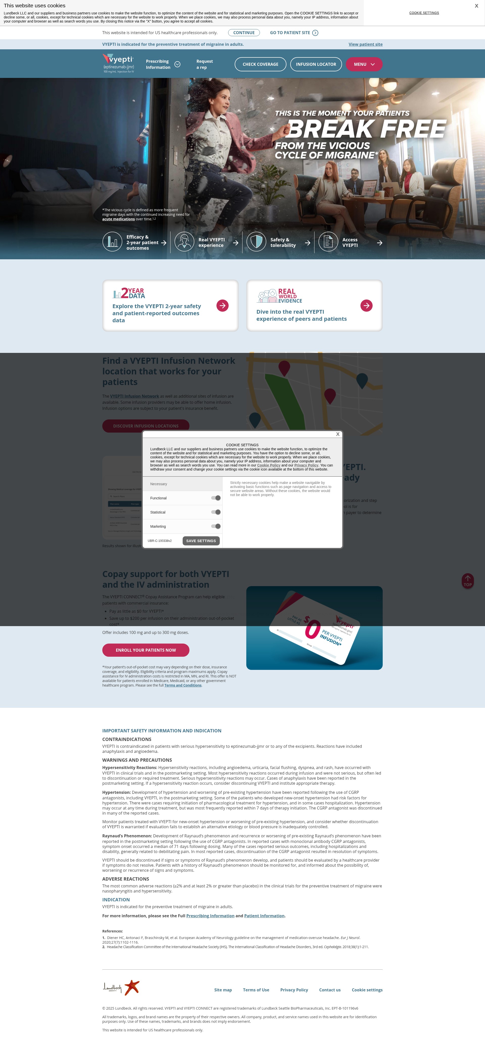 Screenshot of www.vyeptihcp.com