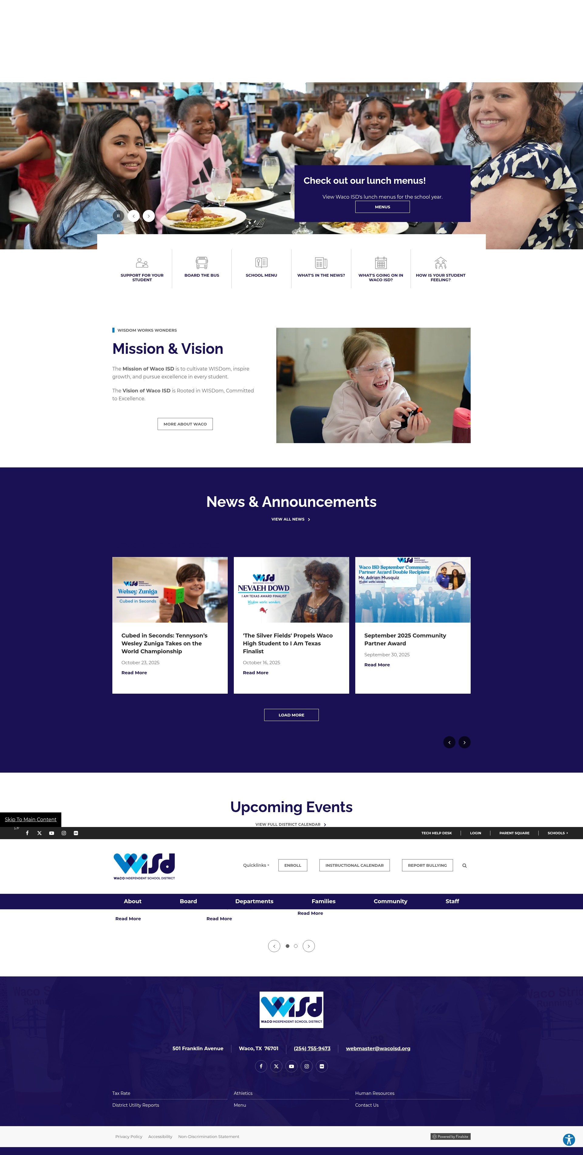 Screenshot of www.wacoisd.org