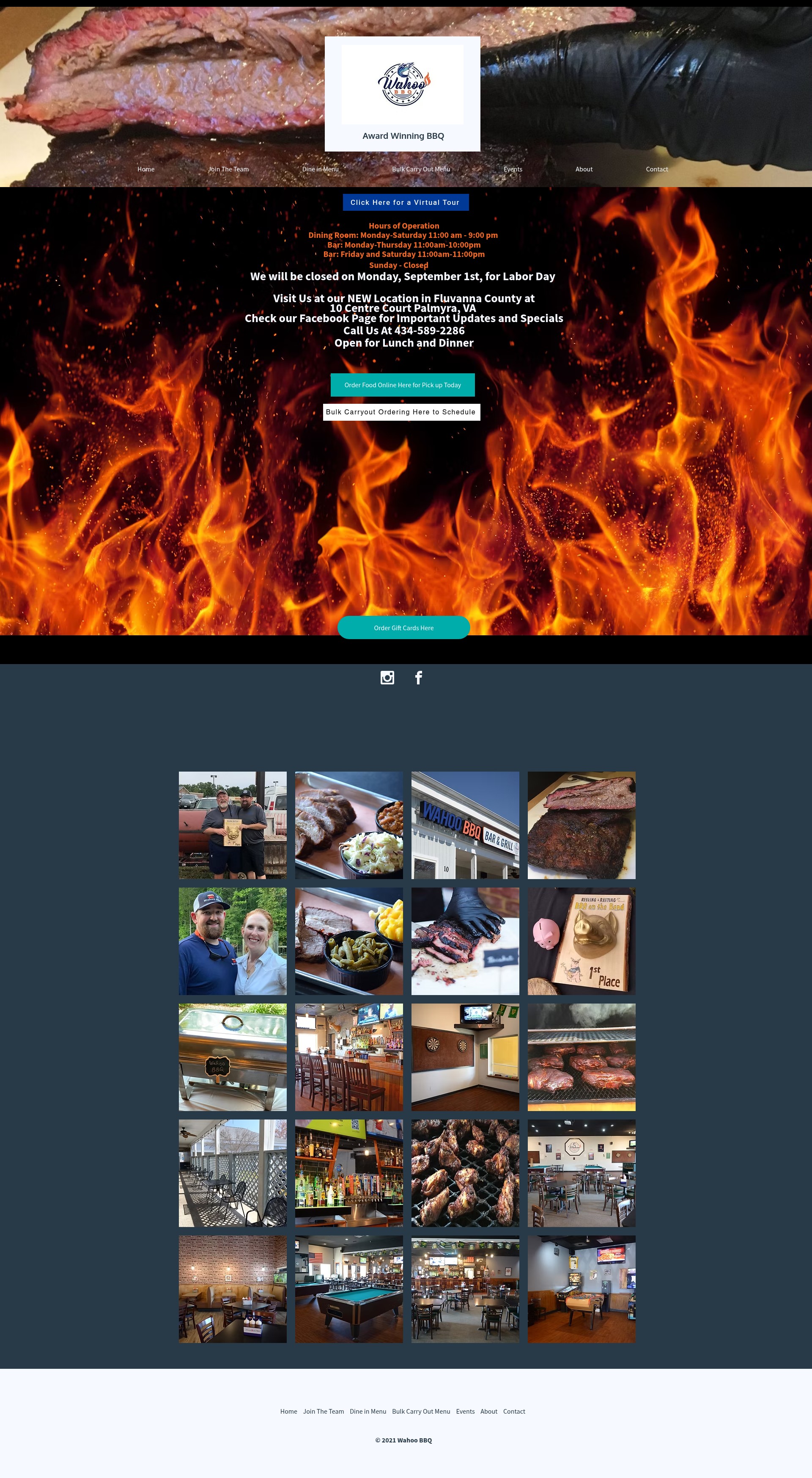 Screenshot of www.wahoobbq.com