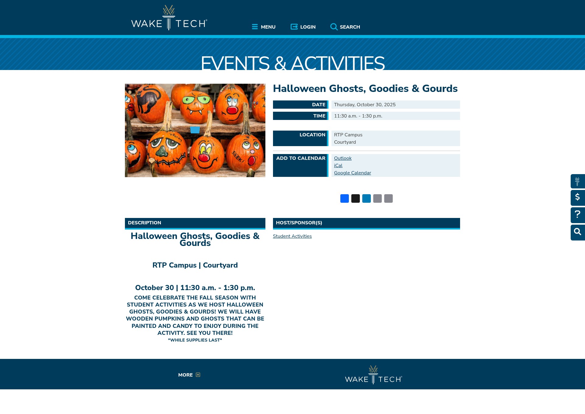 Screenshot of www.waketech.edu