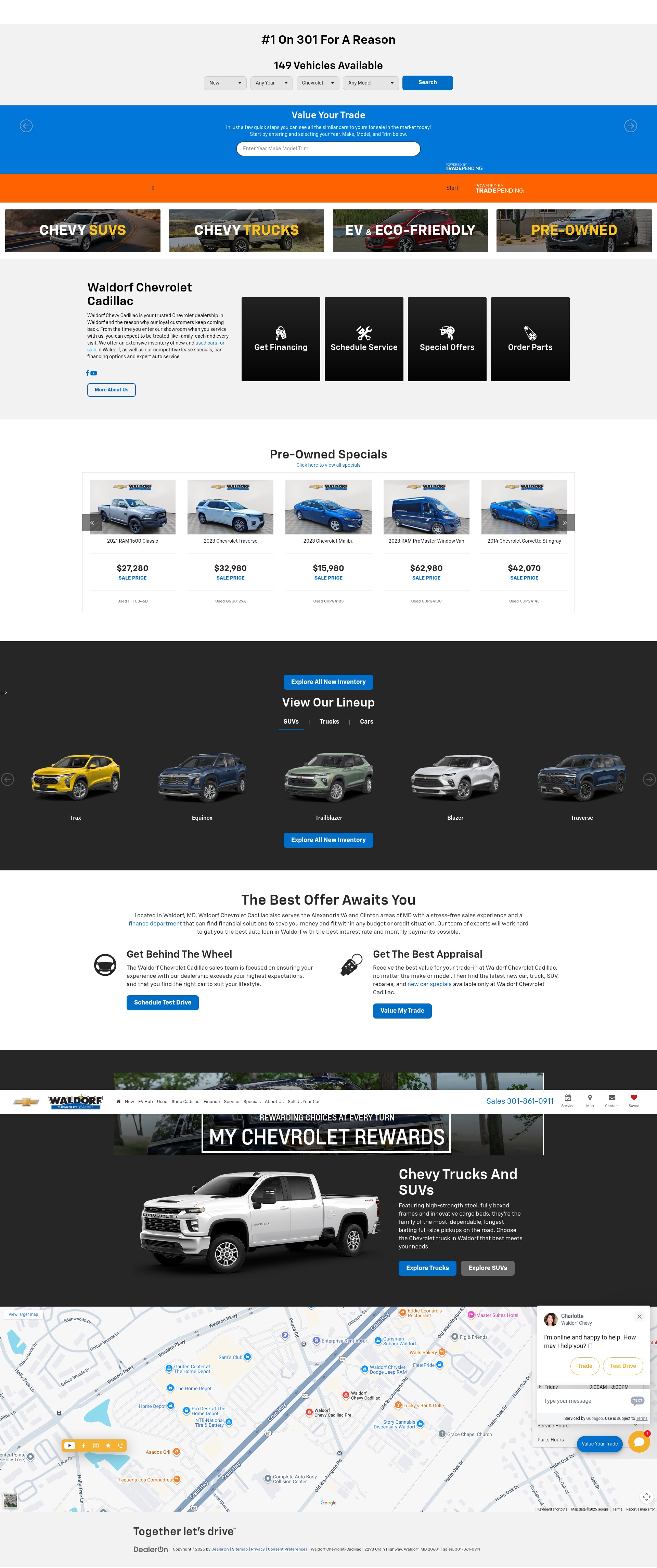 Screenshot of www.waldorf-chevy.com