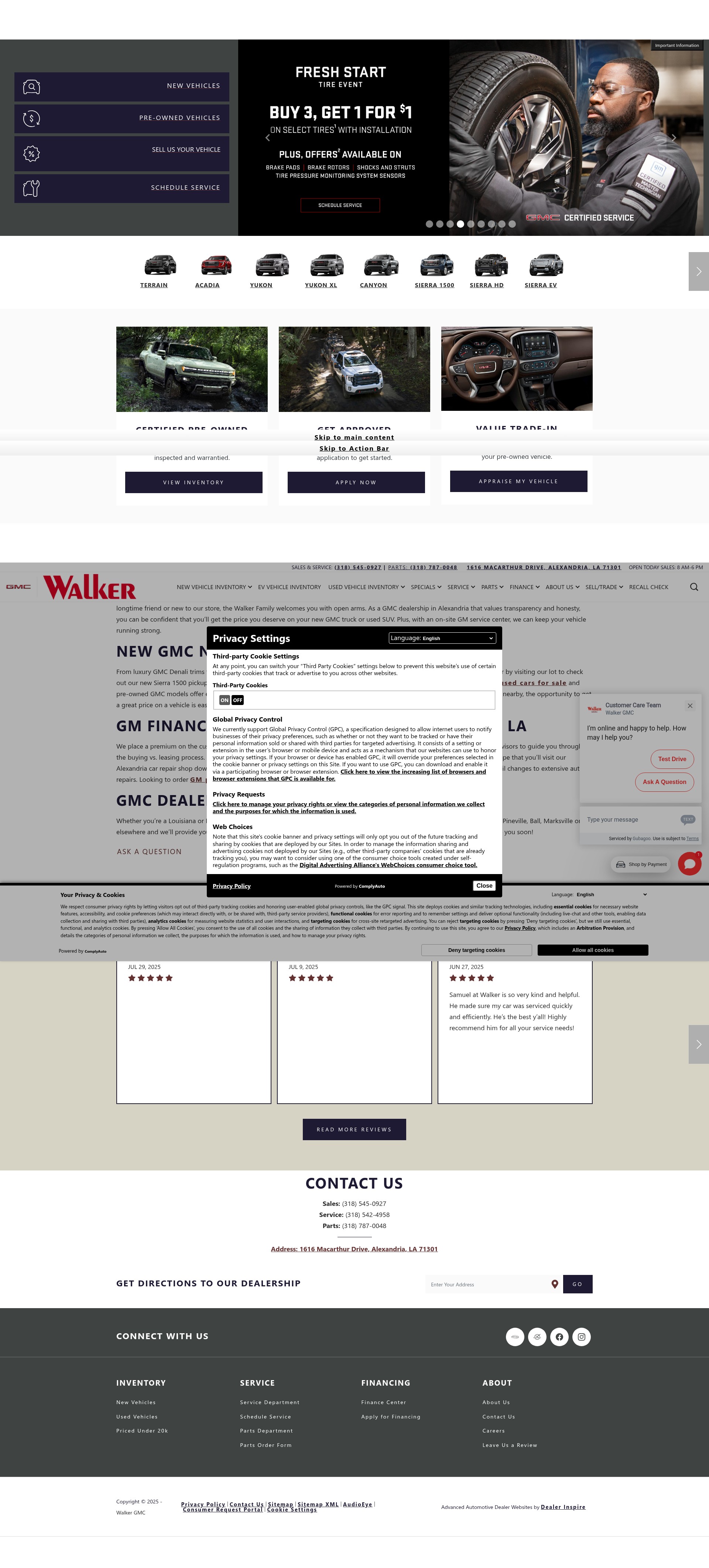 Screenshot of www.walkergmc.com