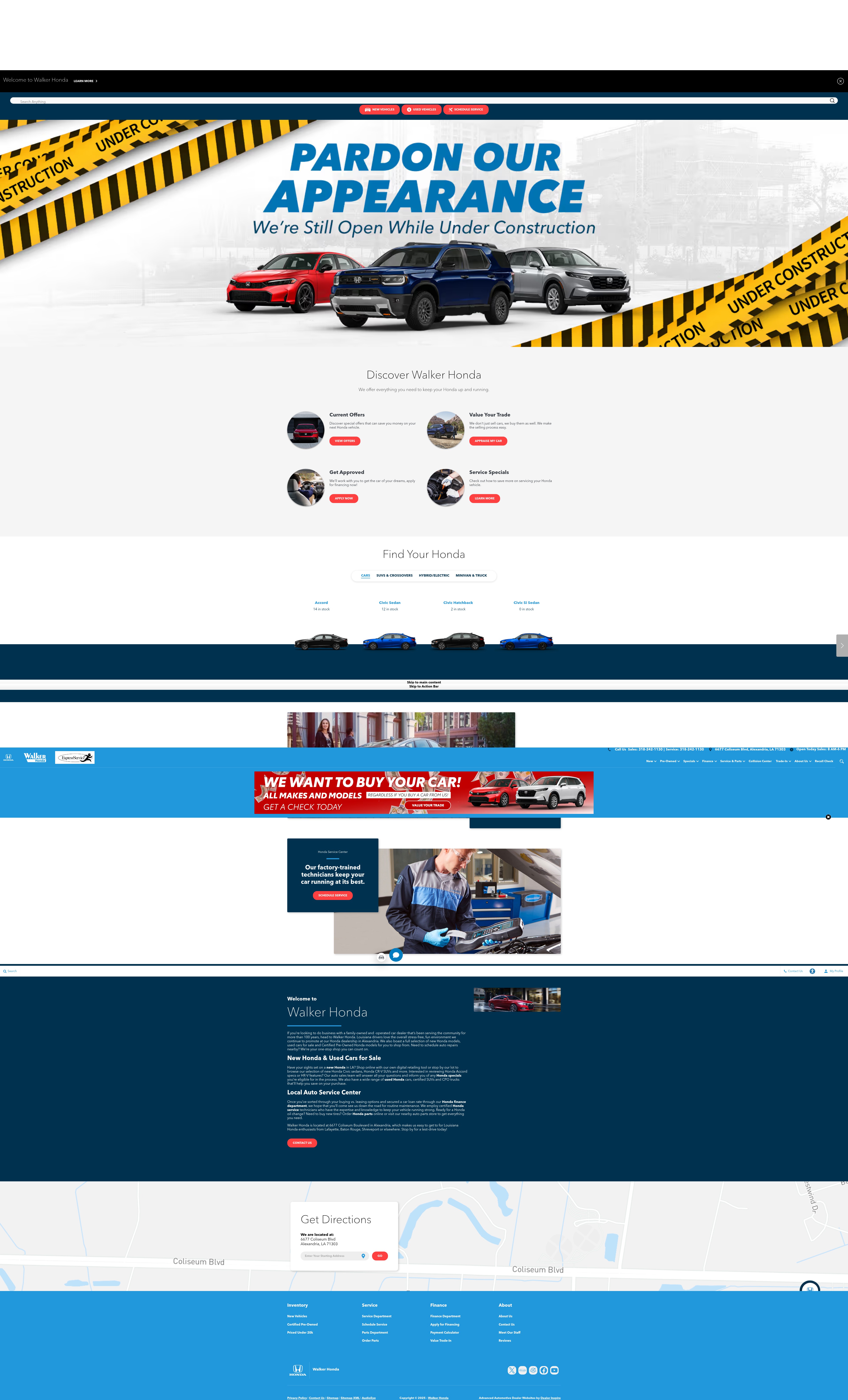 Screenshot of www.walkerhonda.com