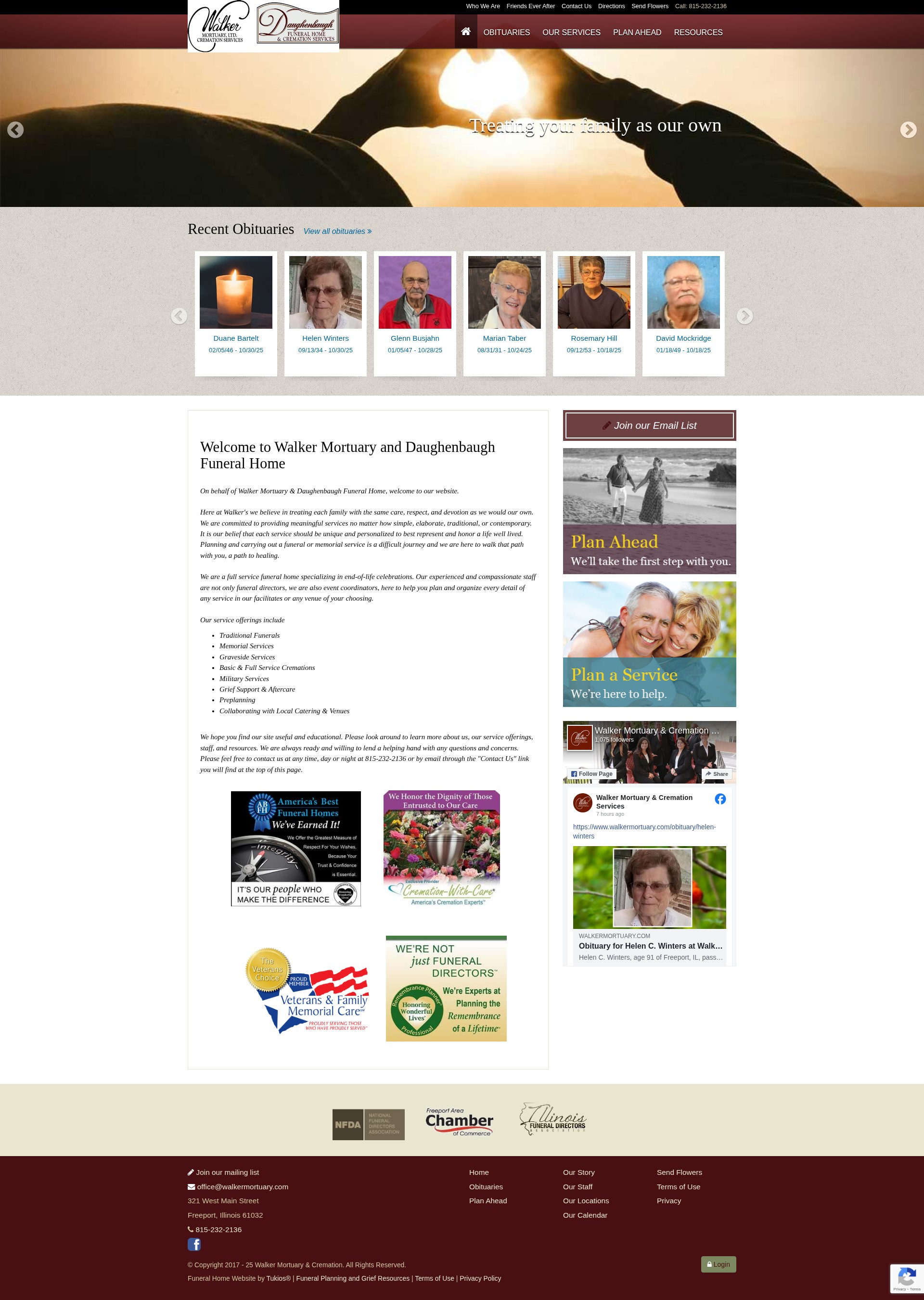 Screenshot of www.walkermortuary.com