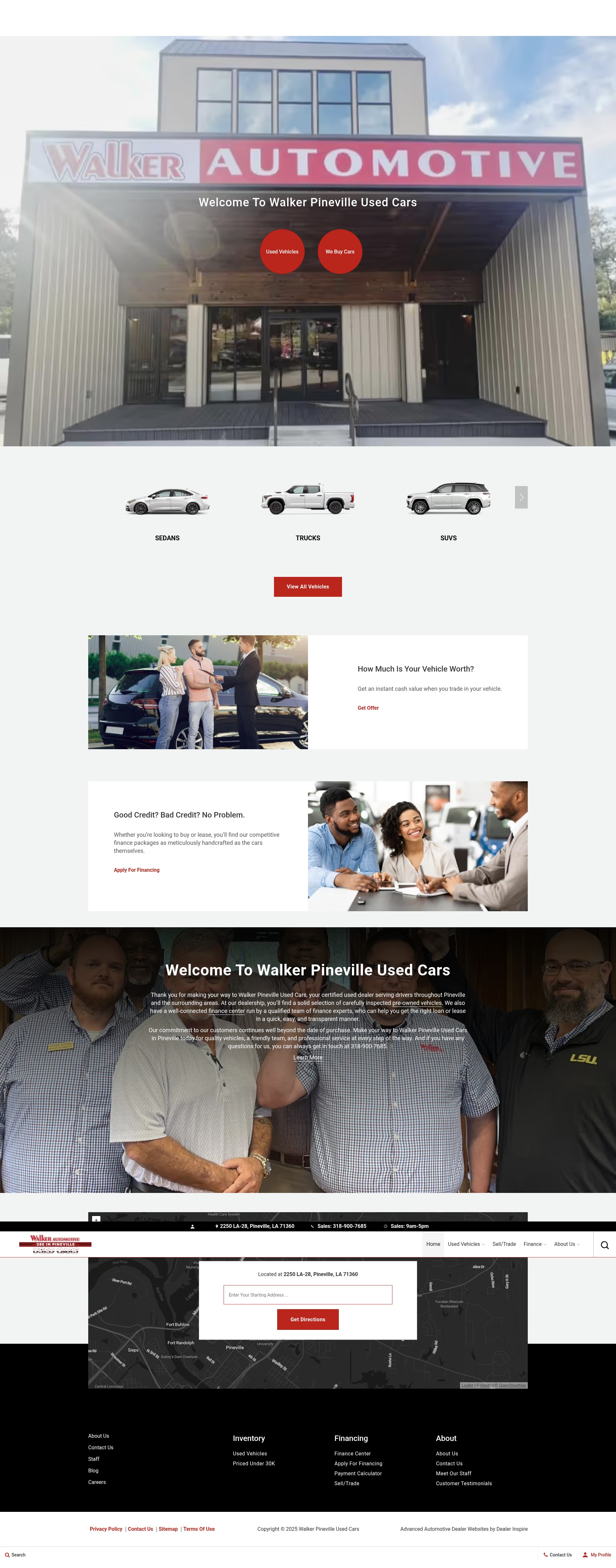 Screenshot of www.walkerpinevilleusedcars.com