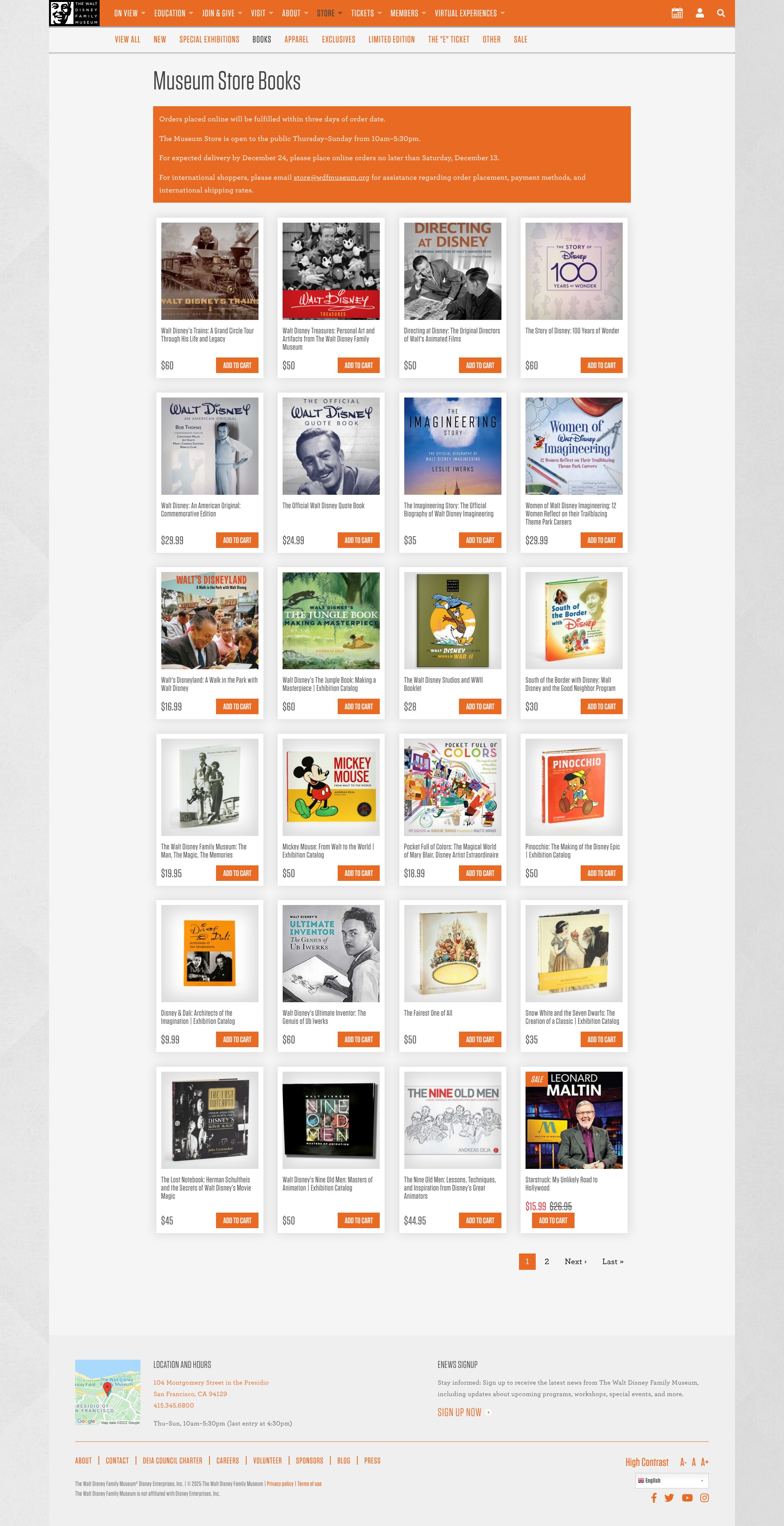 Screenshot of www.waltdisney.org