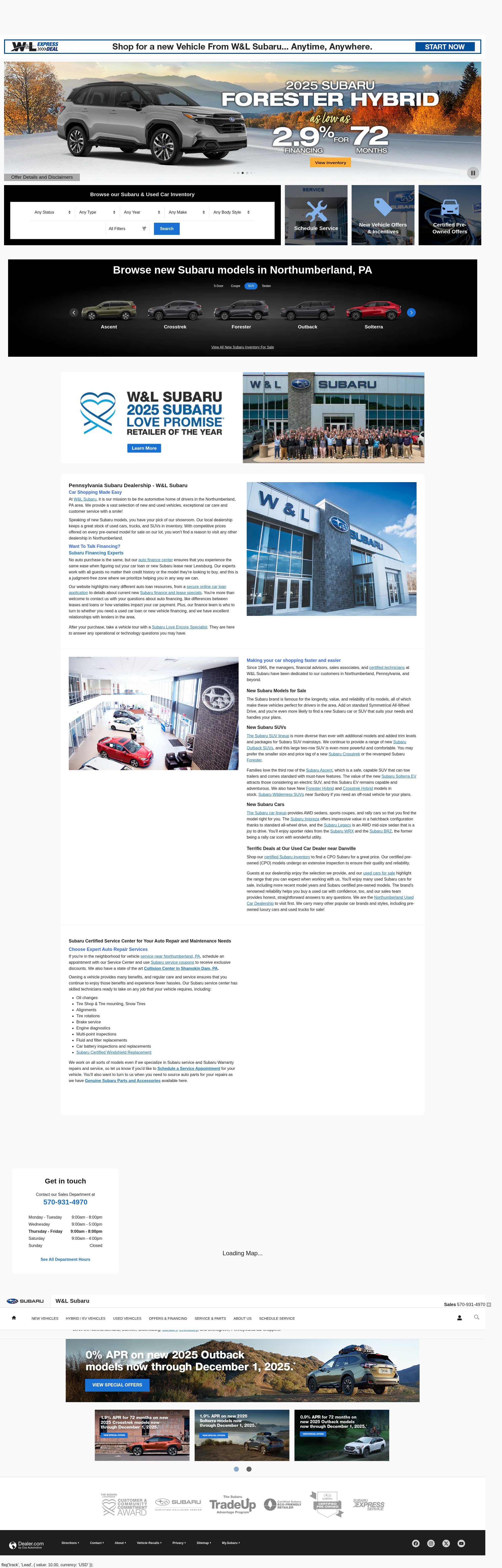Screenshot of www.wandlsubaru.com