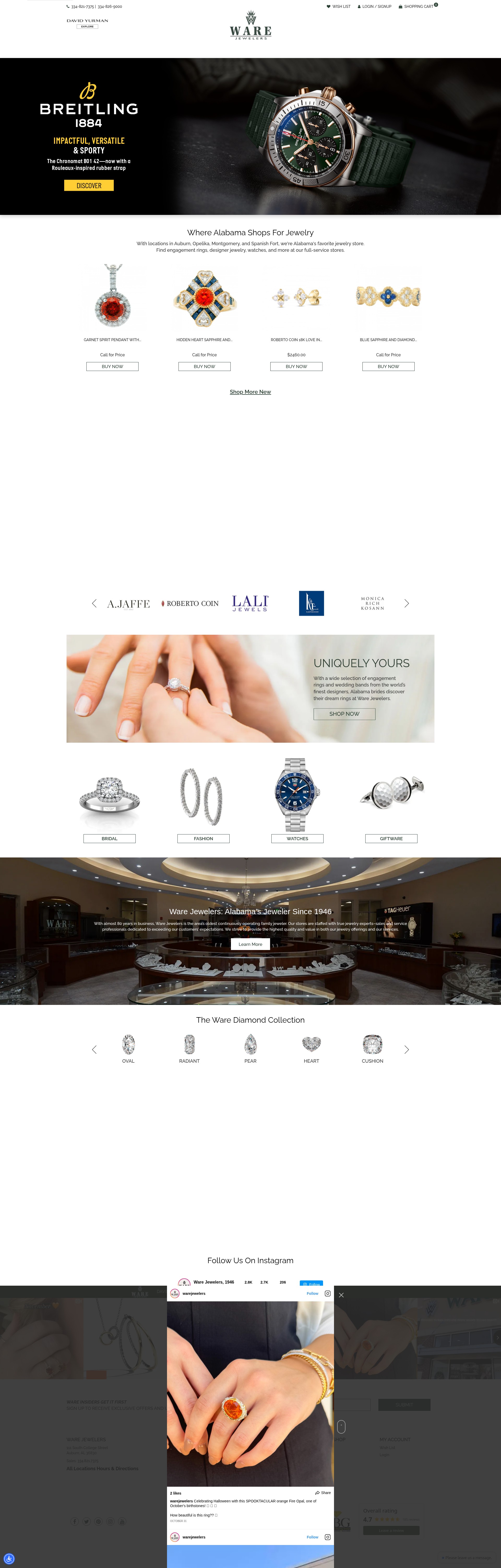 Screenshot of www.warejewelers.com