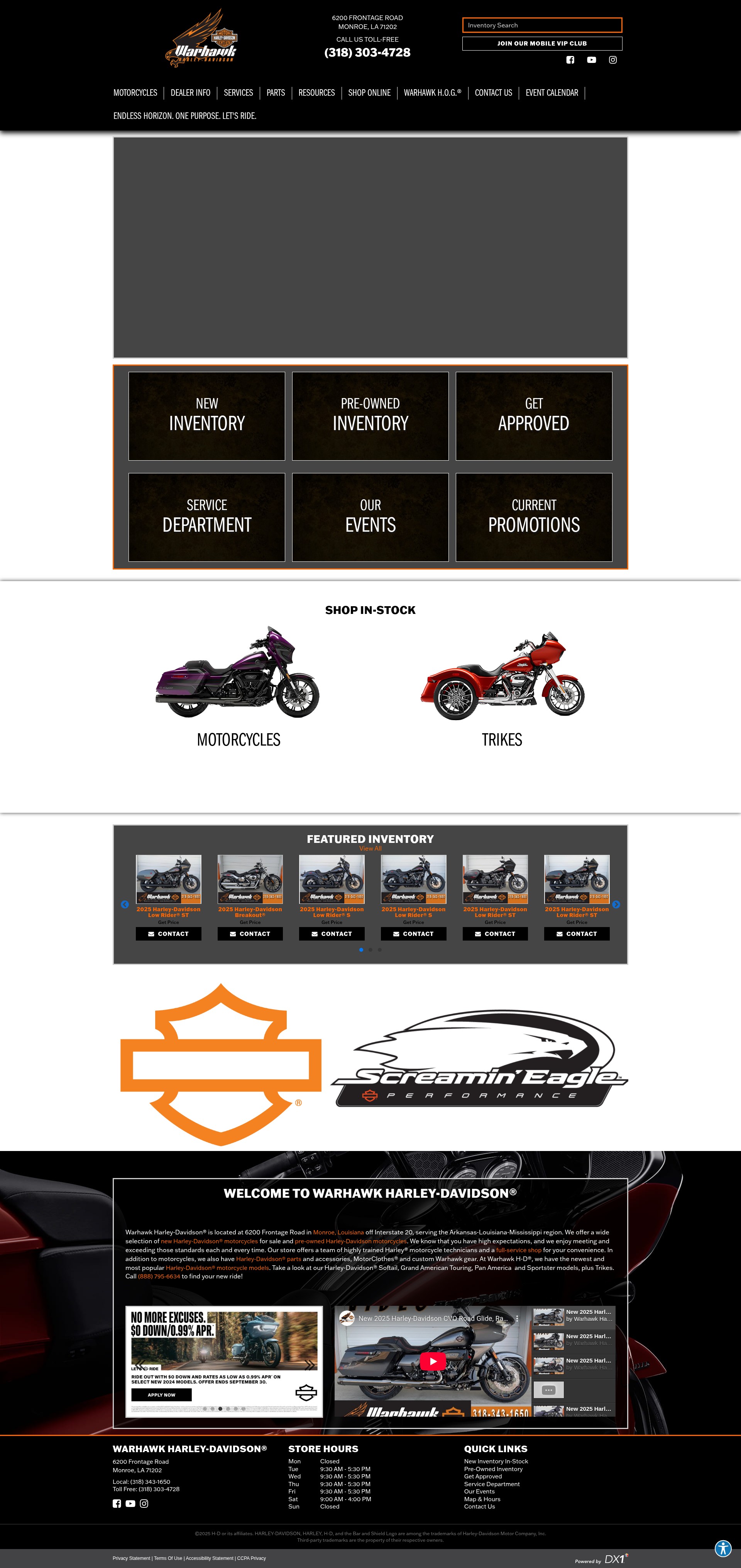 Screenshot of www.warhawkhd.com