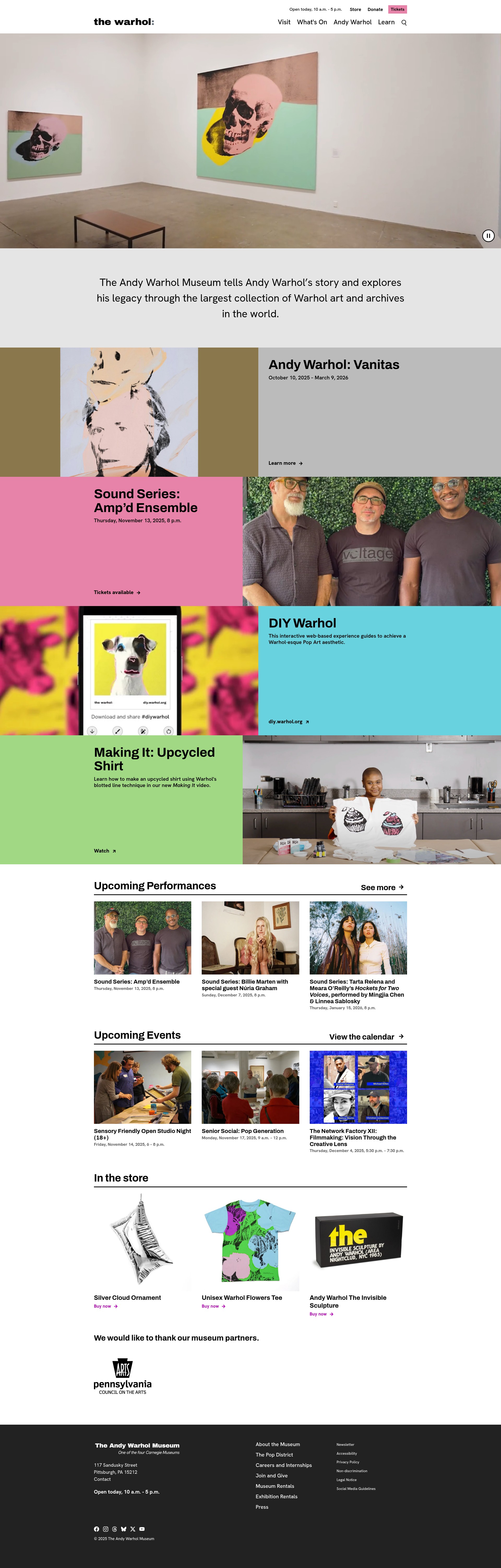 Screenshot of www.warhol.org