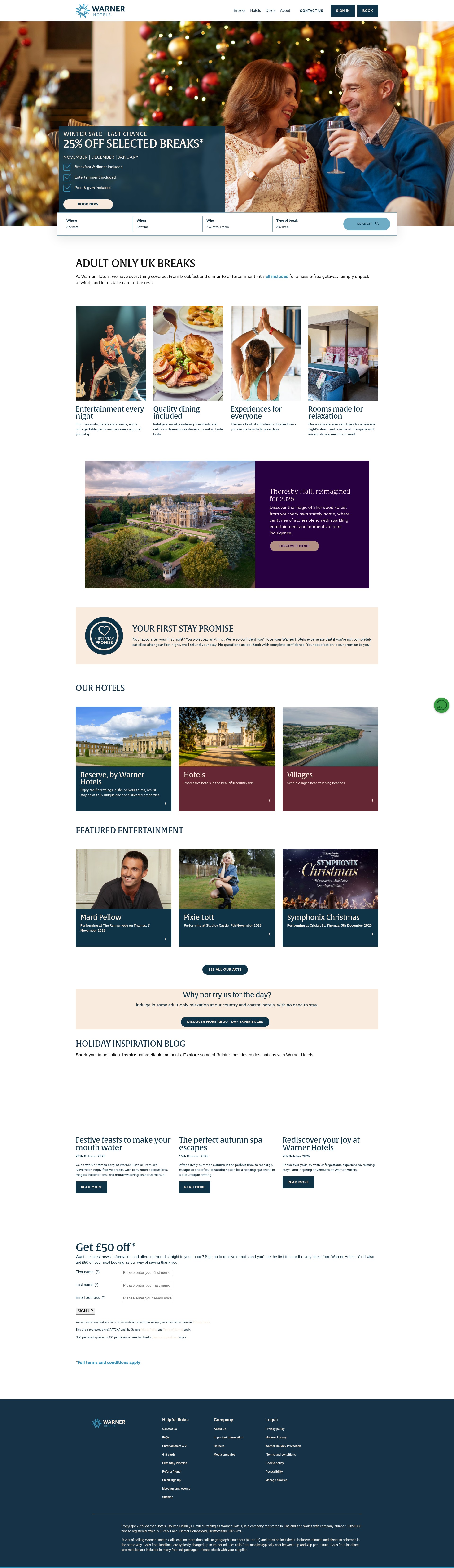 Screenshot of www.warnerhotels.co.uk
