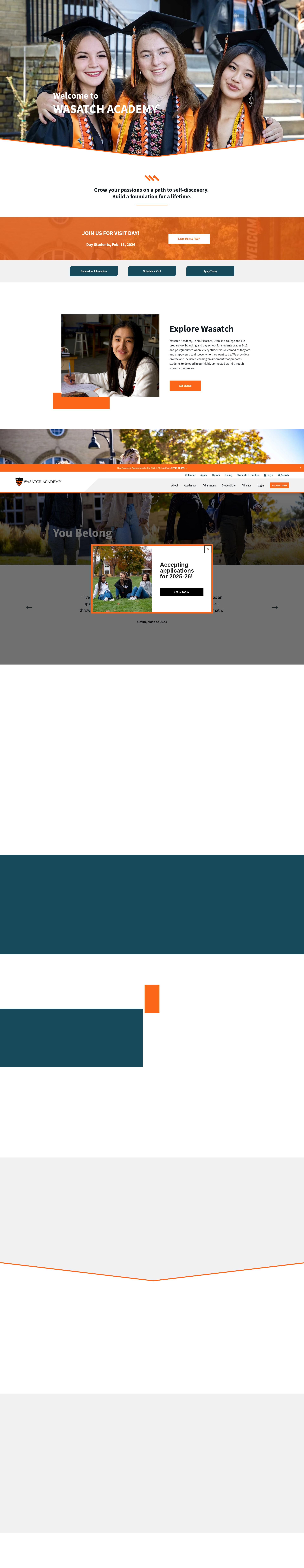 Screenshot of www.wasatchacademy.org