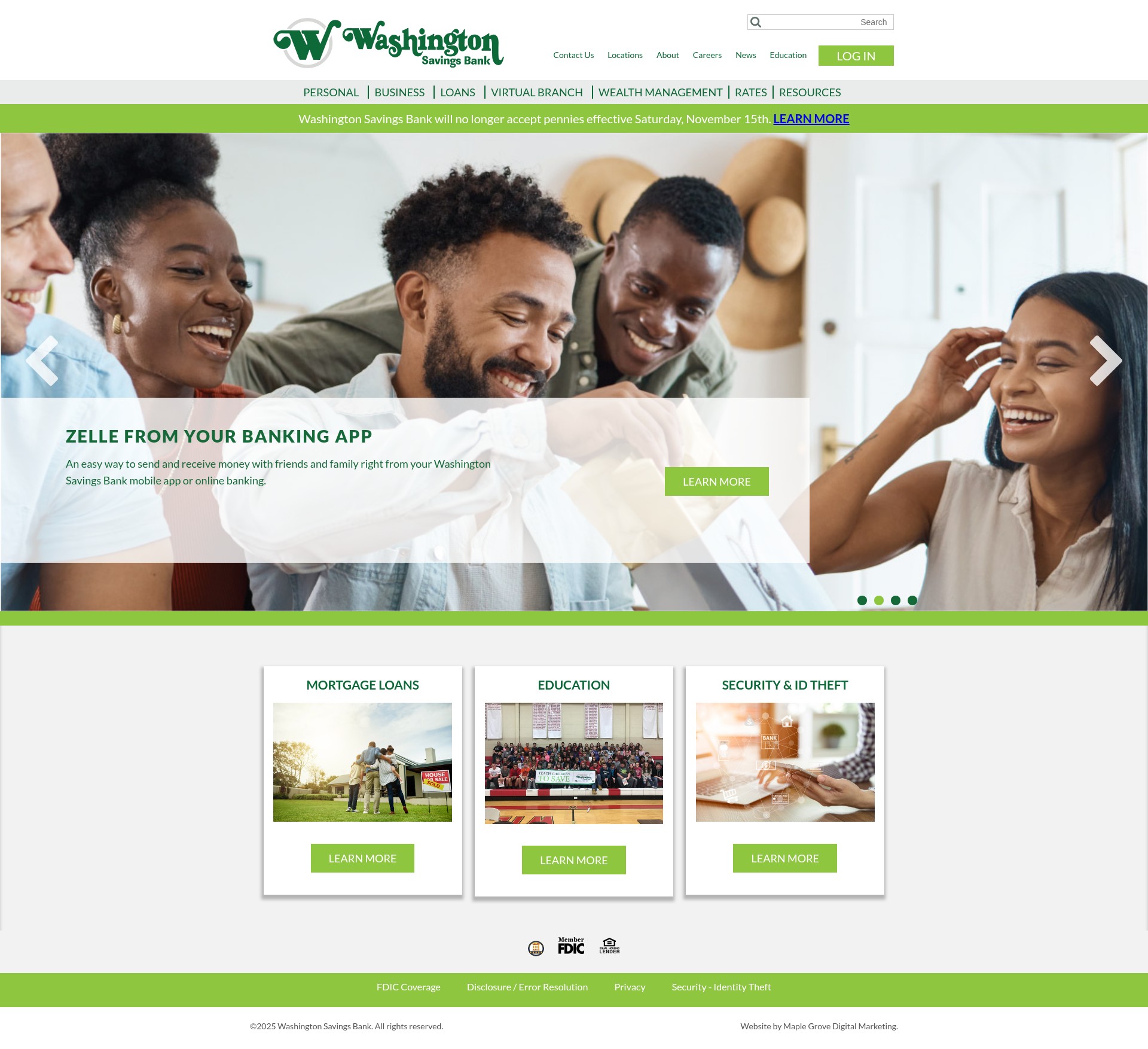 Screenshot of www.washingtonsavings.net