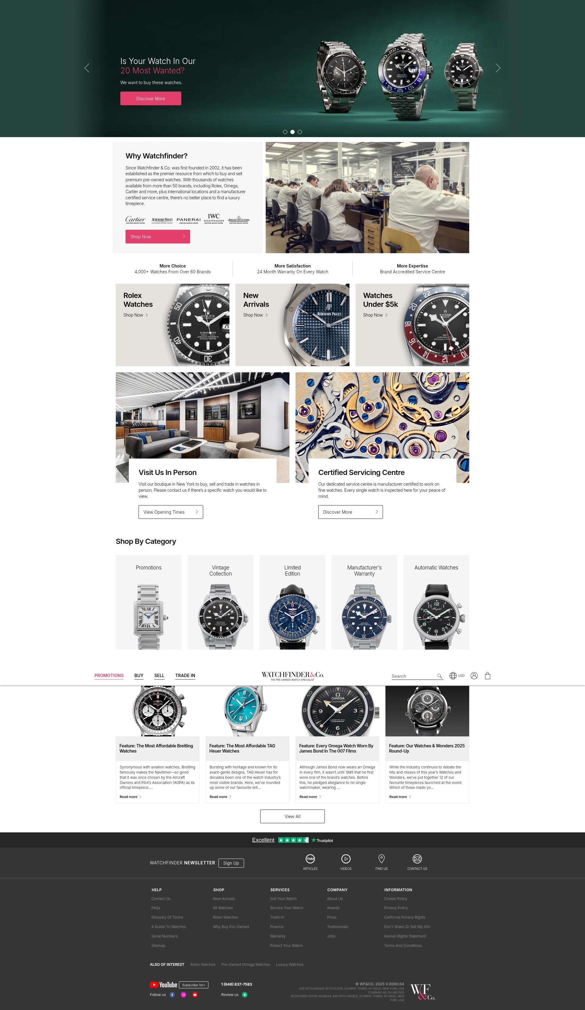 Screenshot of www.watchfinder.com