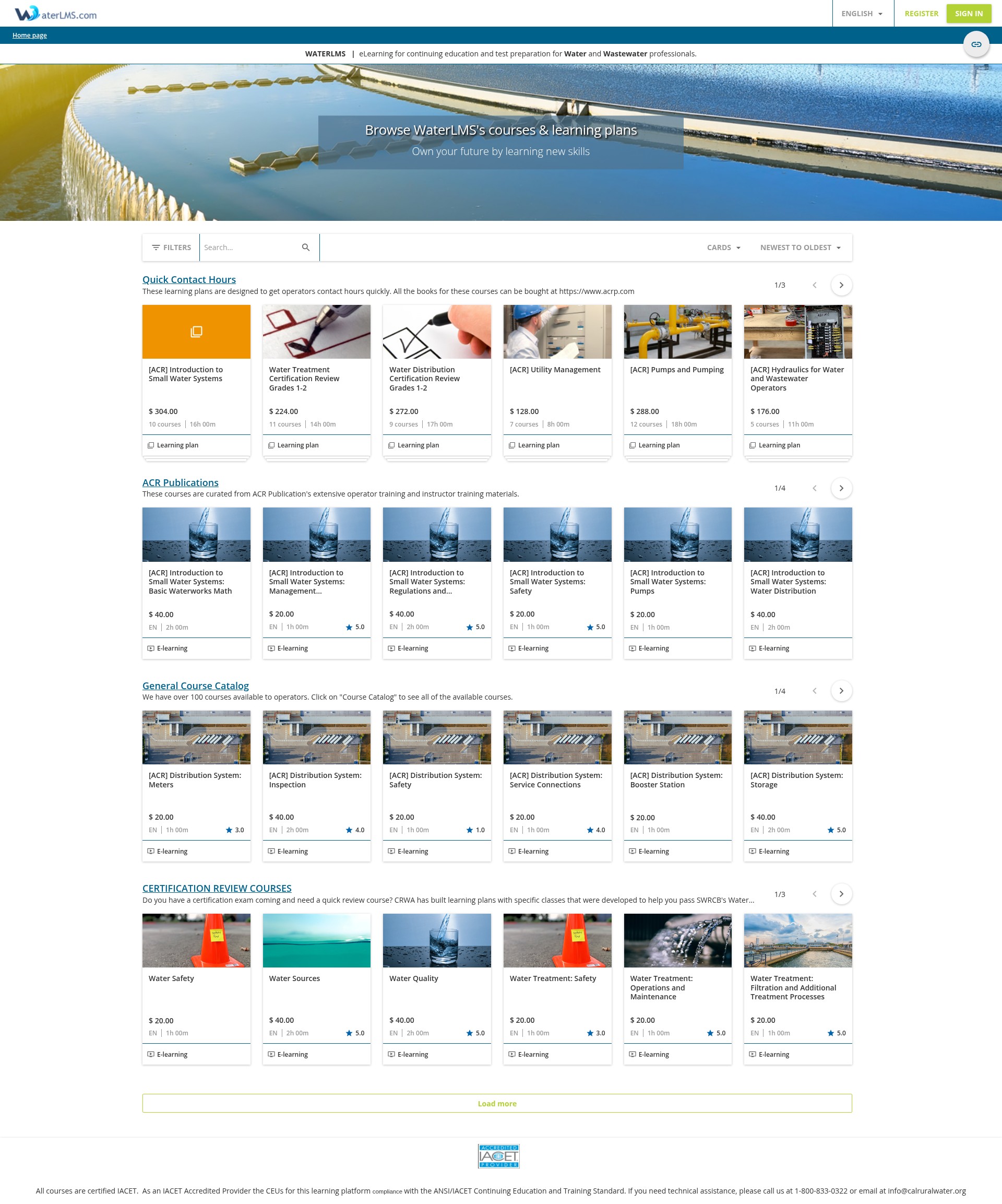 Screenshot of www.waterlms.com