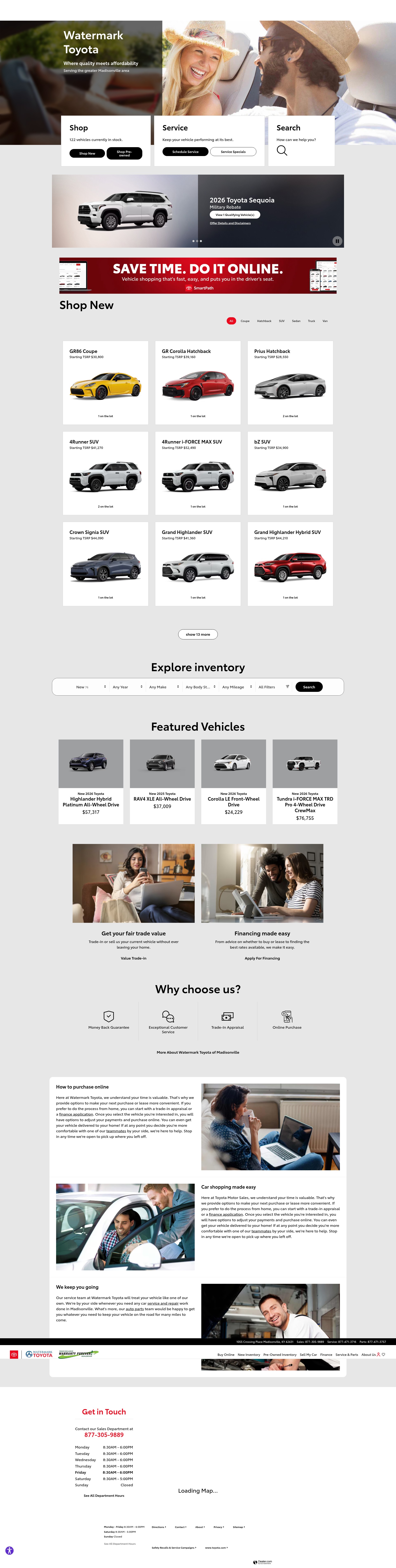 Screenshot of www.watermarktoyota.com