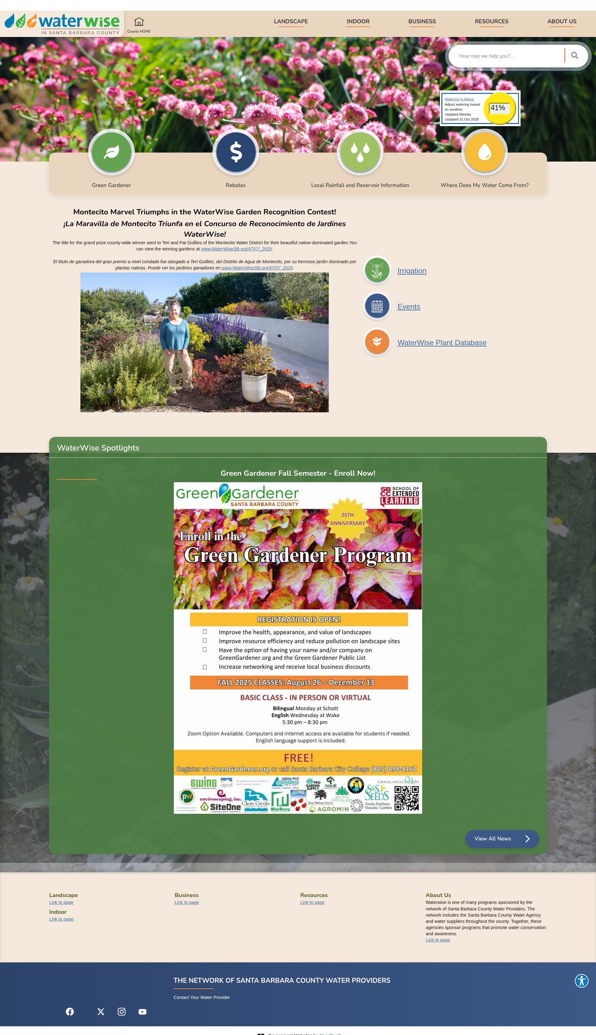 Screenshot of www.waterwisesb.org