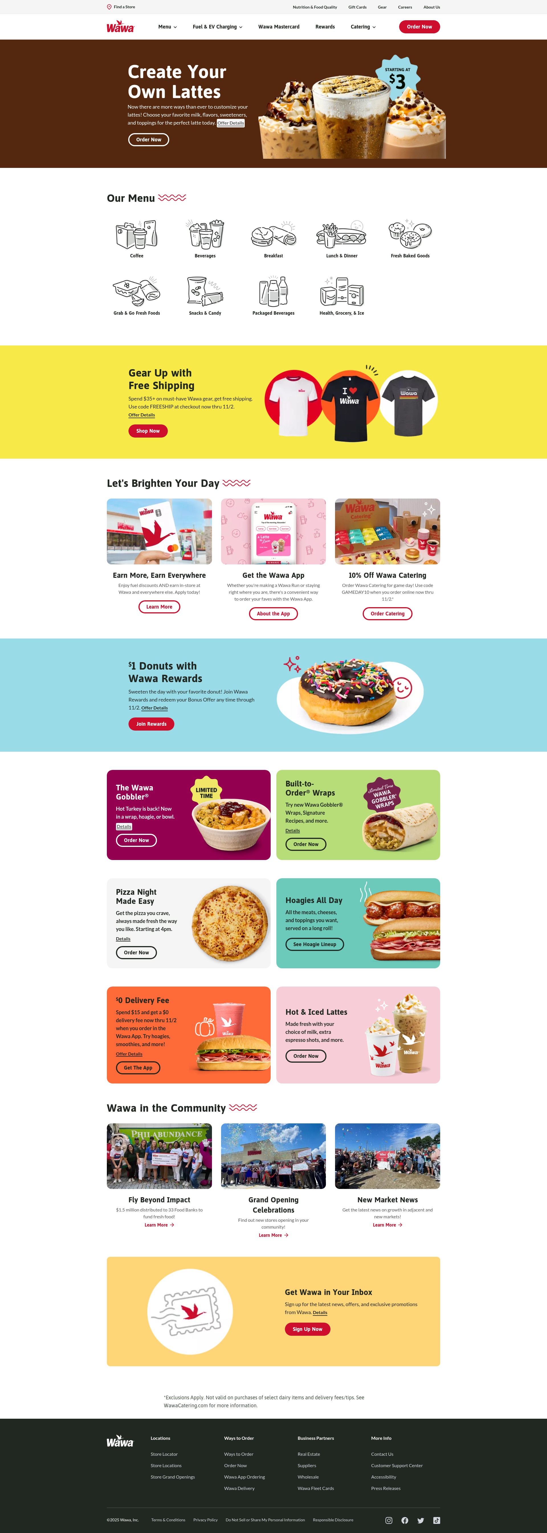 Screenshot of www.wawa.com