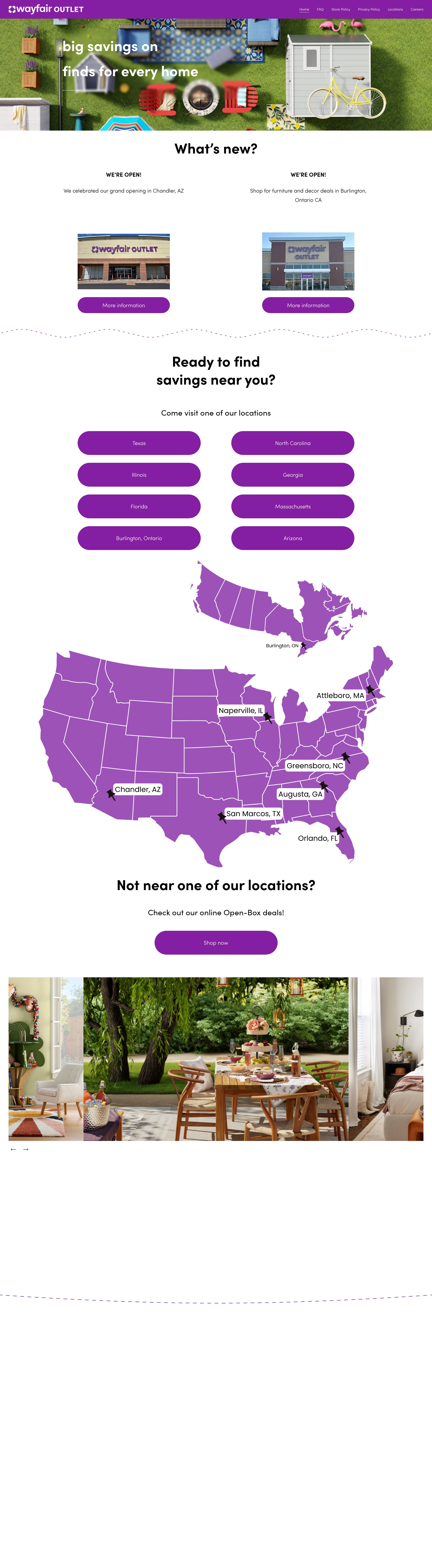 Screenshot of www.wayfairoutlets.com