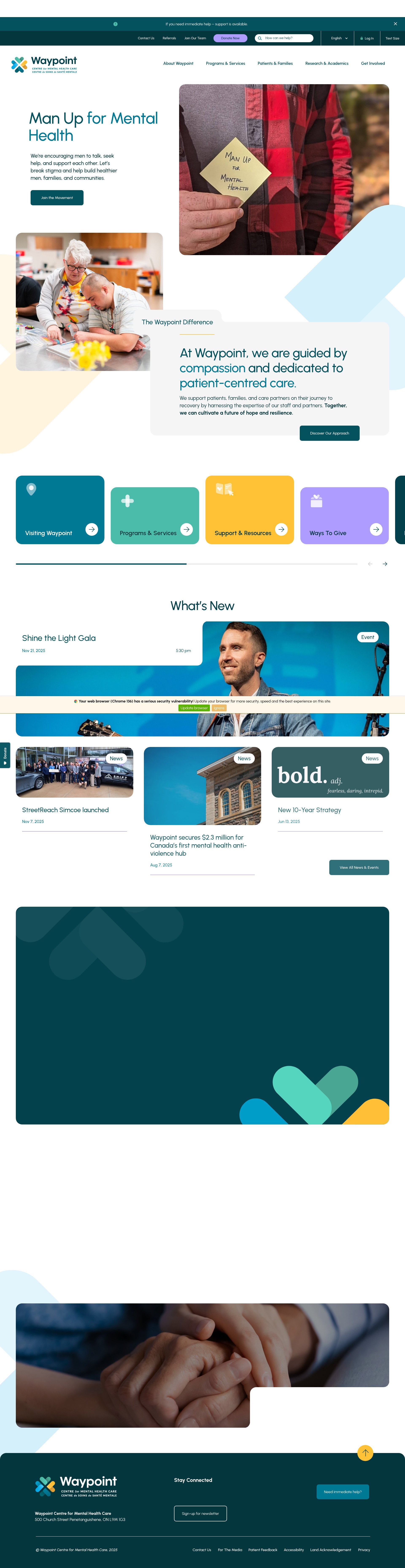 Screenshot of www.waypointcentre.ca
