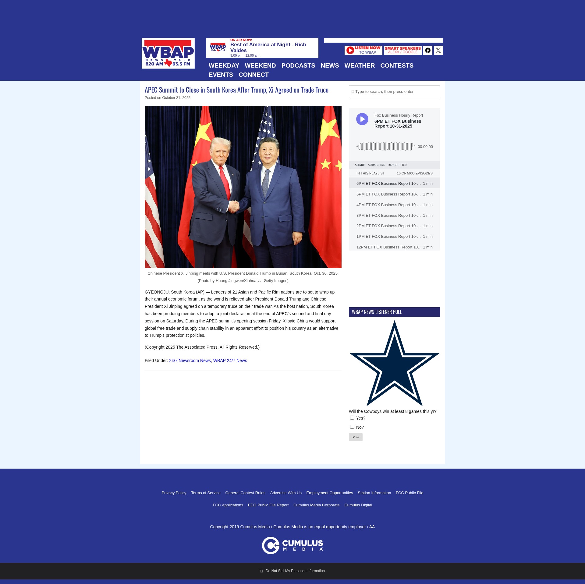 Screenshot of www.wbap.com