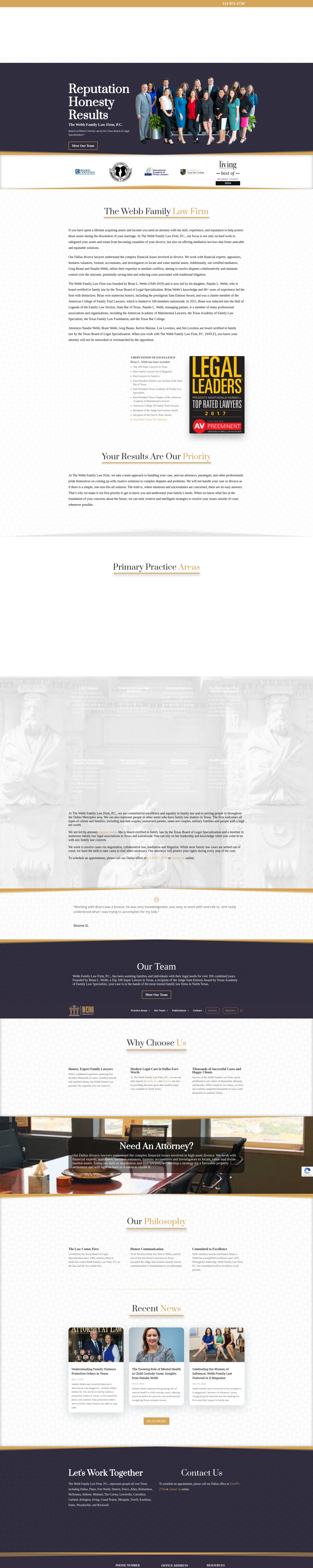 Screenshot of www.webbfamilylaw.com