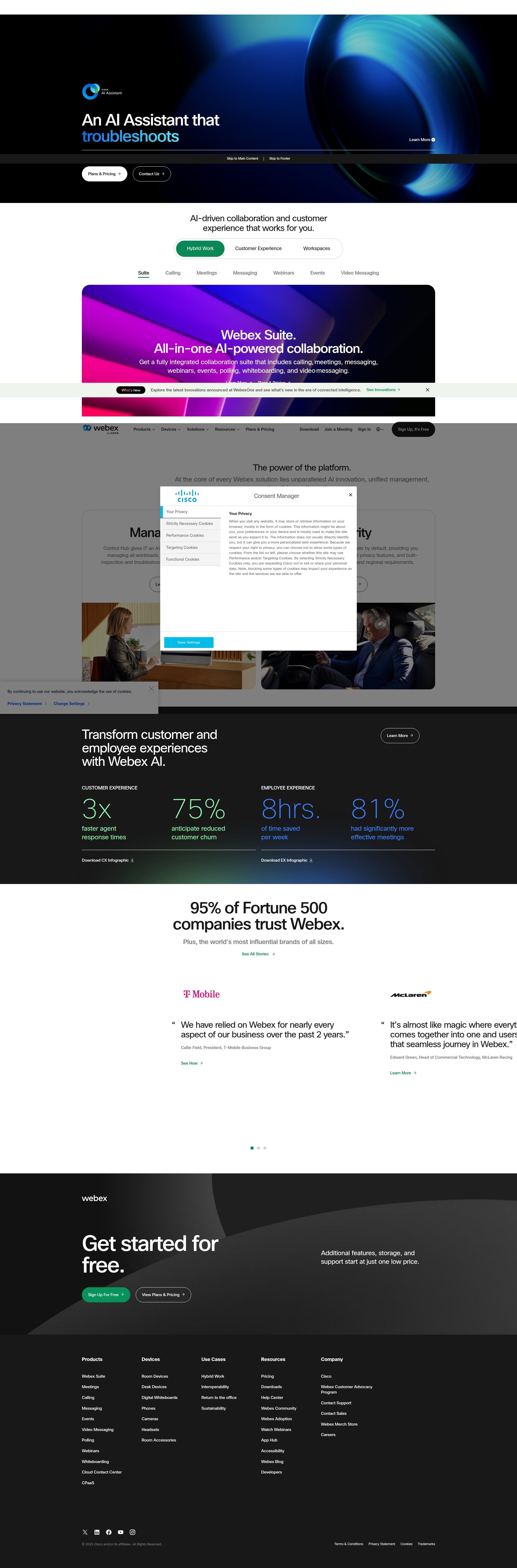 Screenshot of www.webex.com