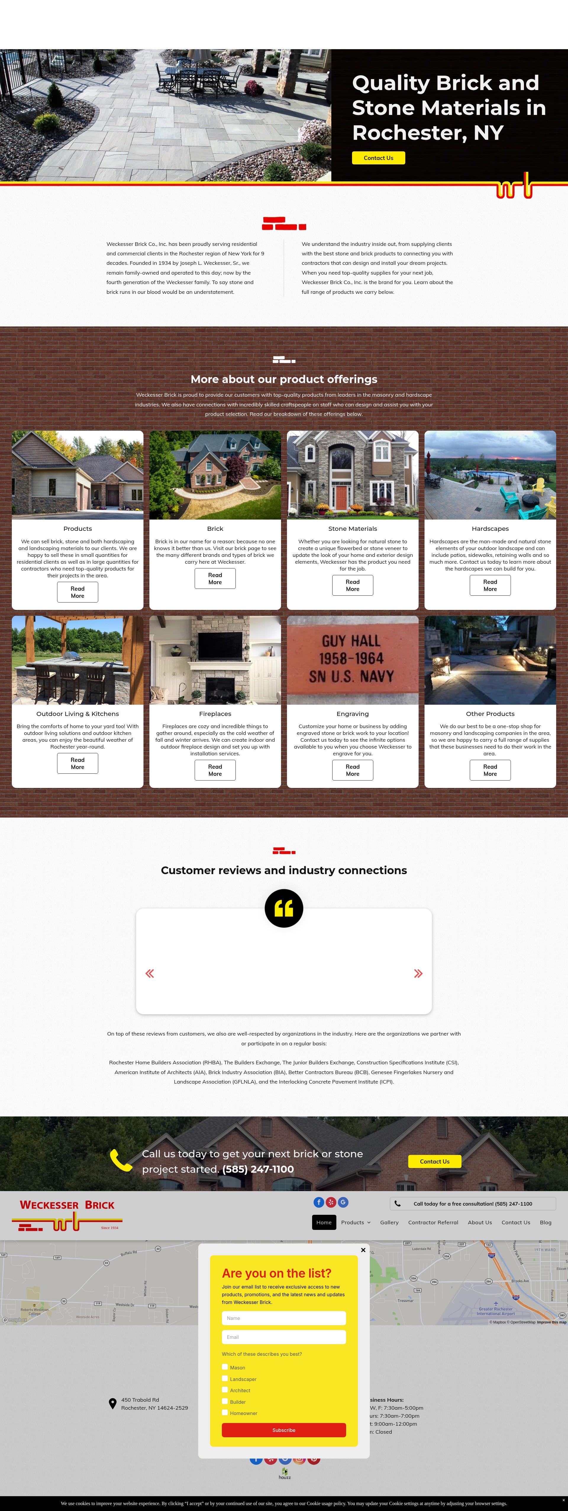 Screenshot of www.weckesserbrick.com
