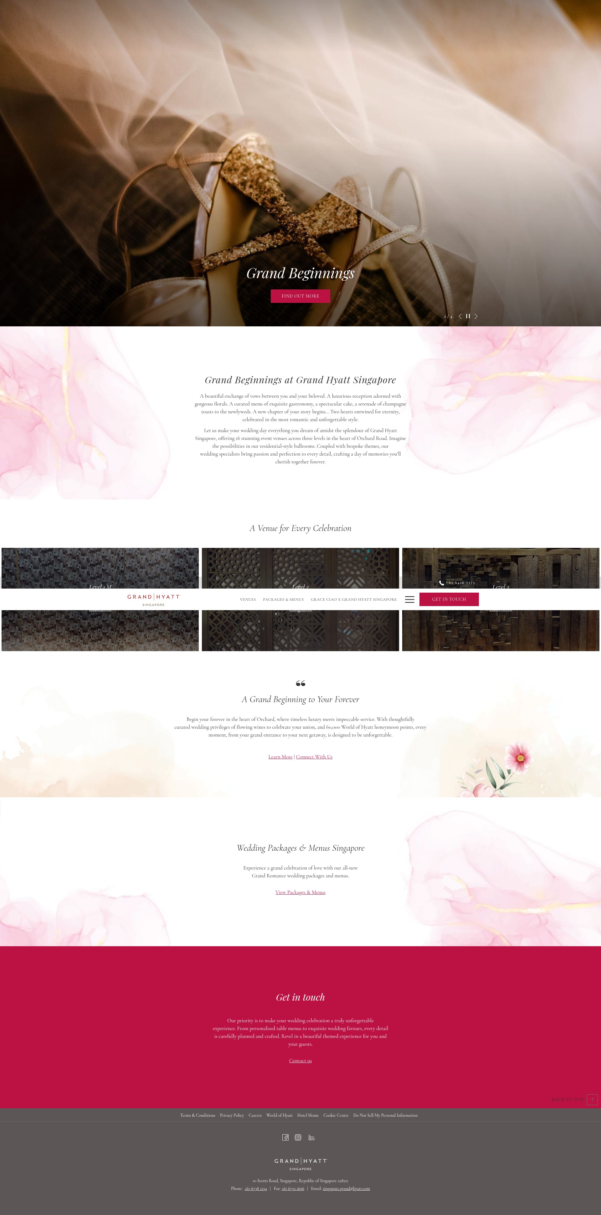 Screenshot of www.weddings.grandhyattsingapore.com