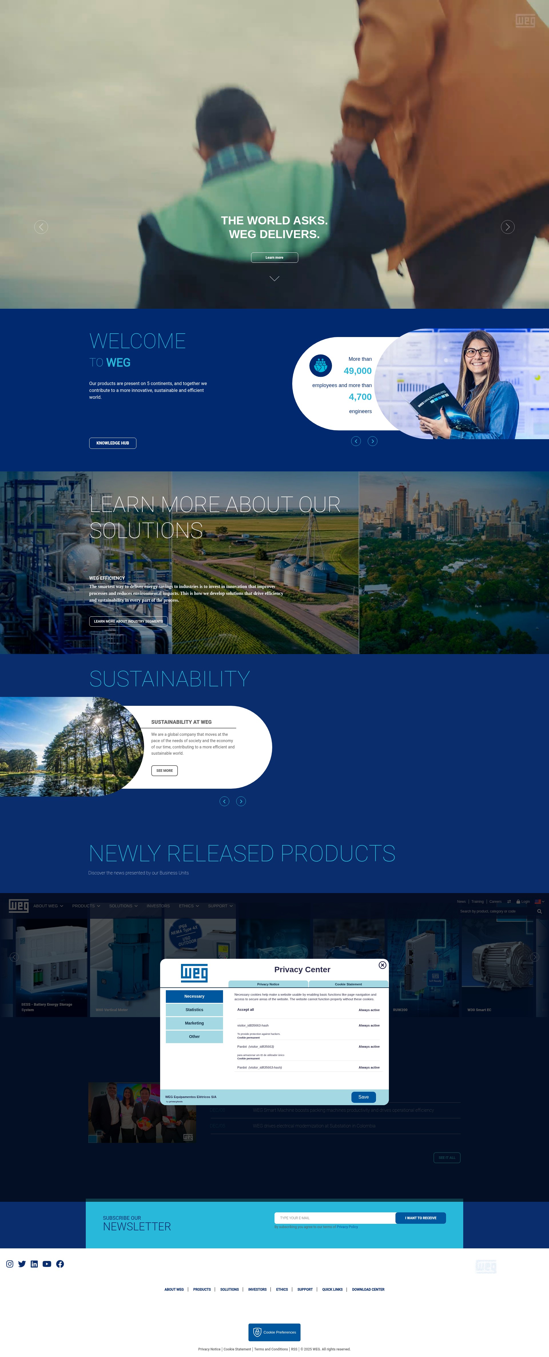 Screenshot of www.weg.net
