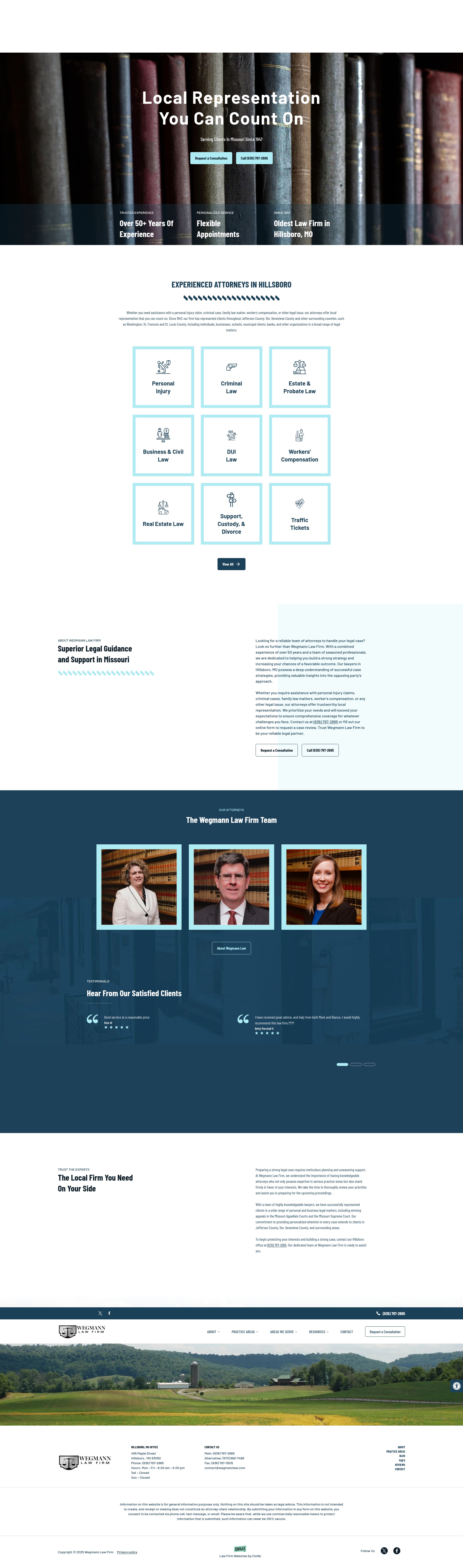 Screenshot of www.wegmannlawfirm.com