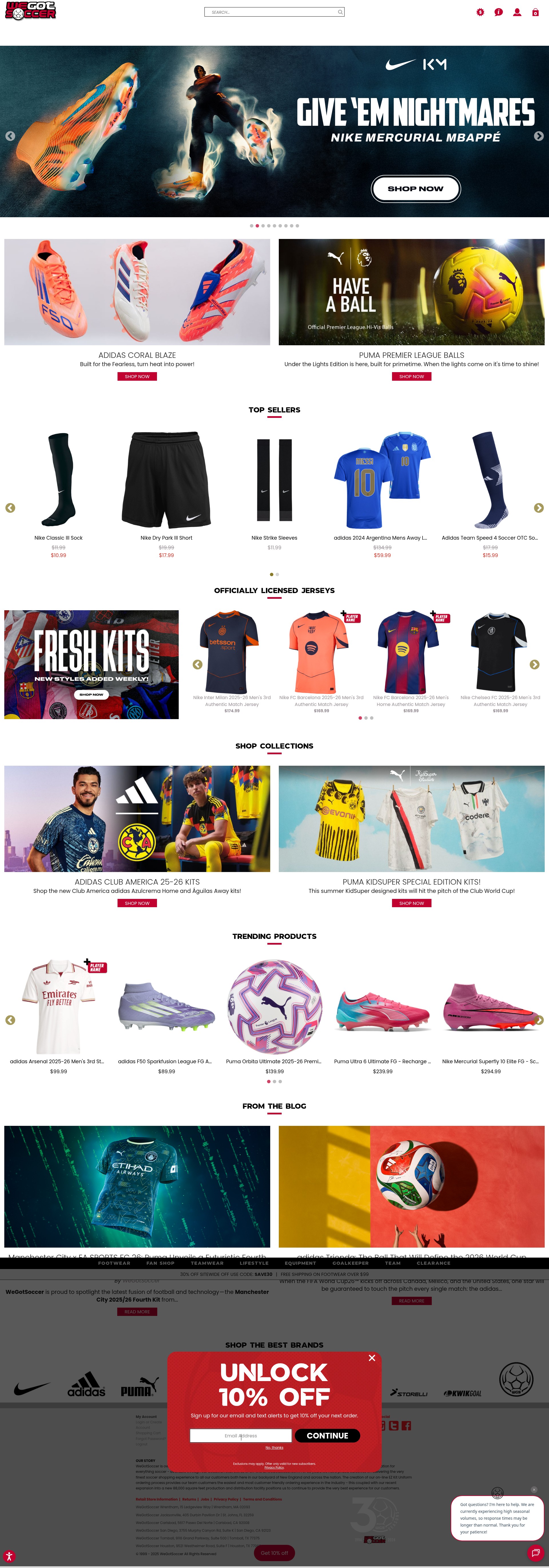 Screenshot of www.wegotsoccer.com