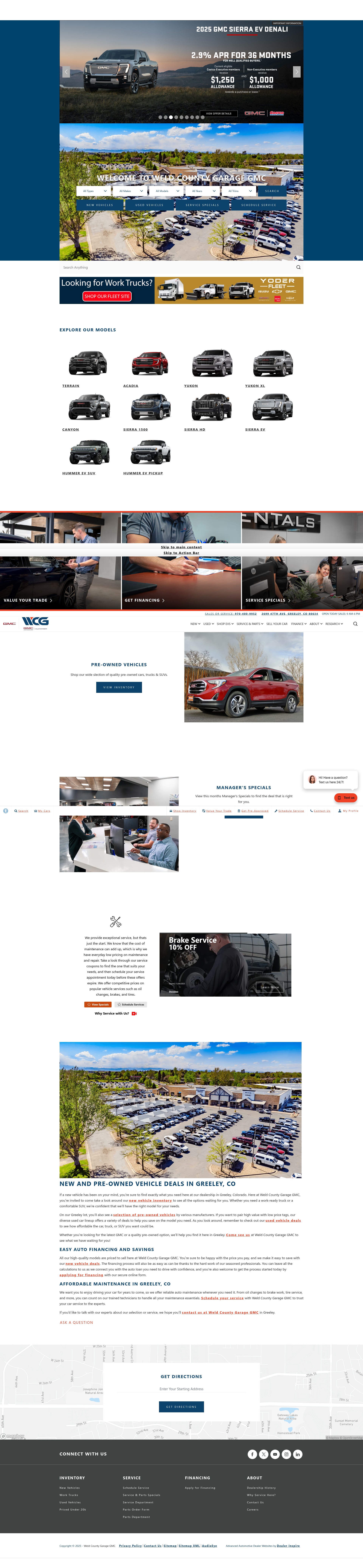 Screenshot of www.weldcountygarage.com
