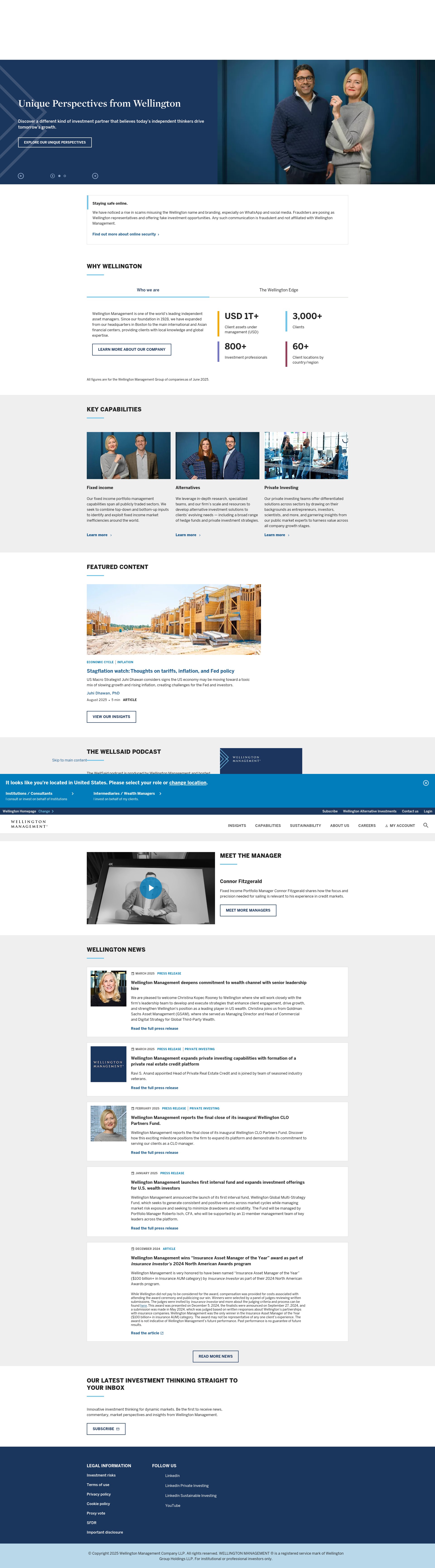 Screenshot of www.wellington.com