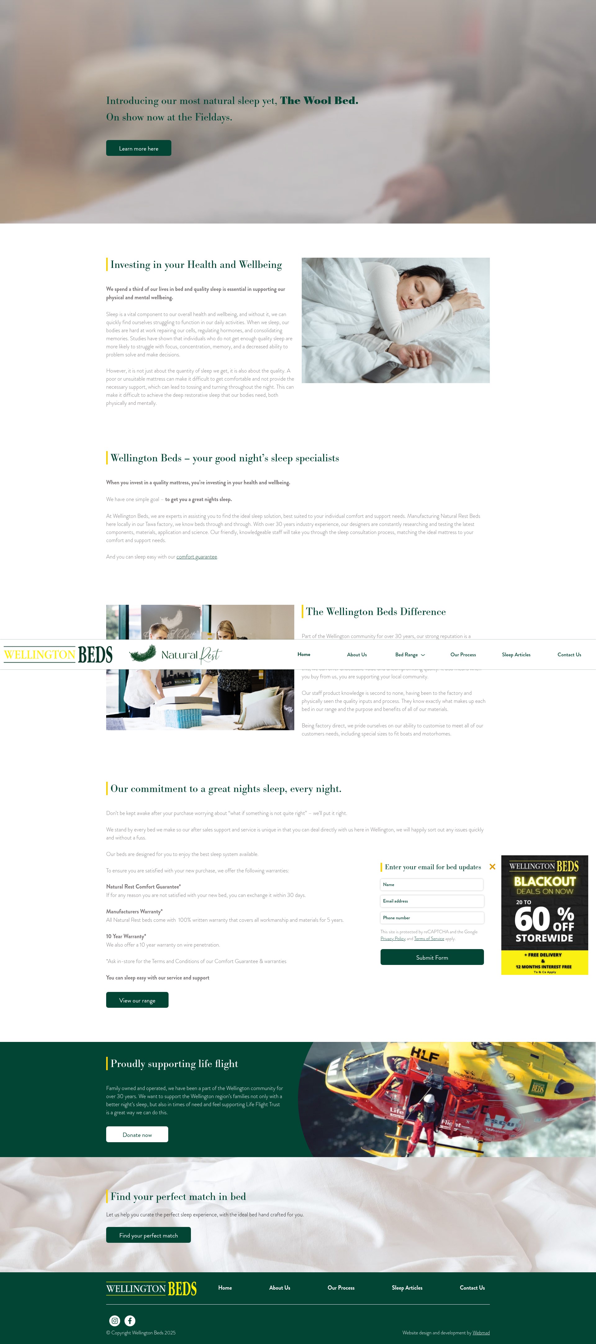 Screenshot of www.wellingtonbeds.co.nz