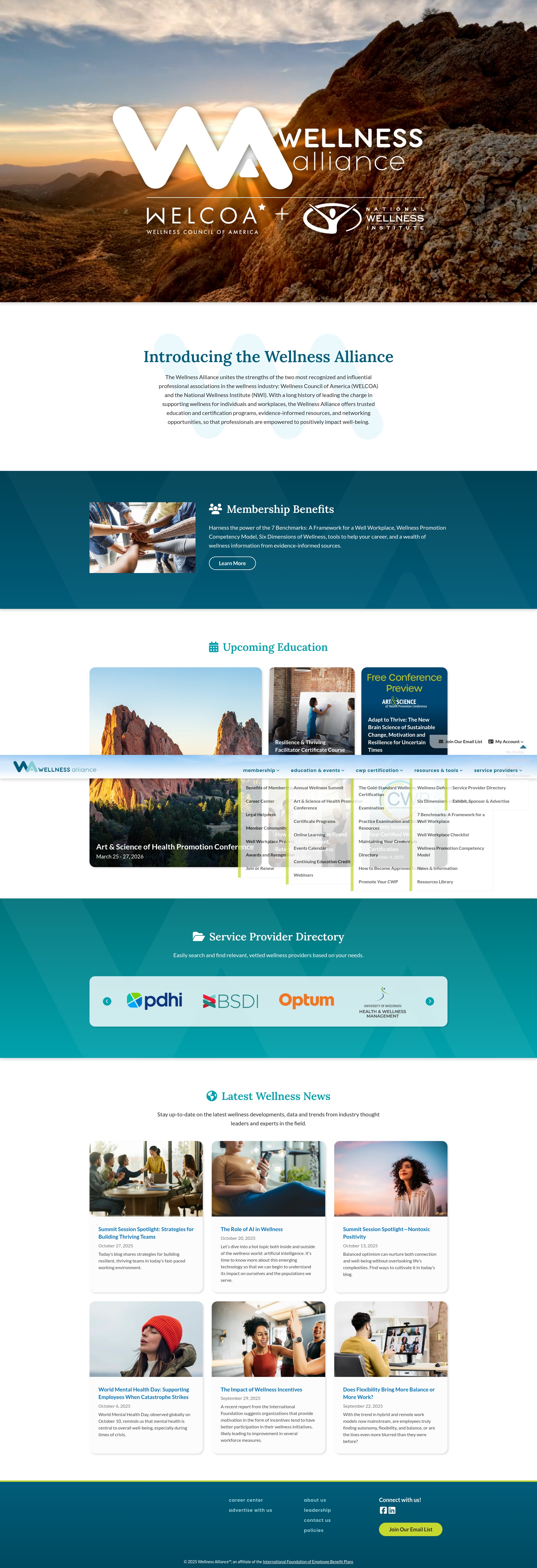 Screenshot of www.wellnessalliance.org