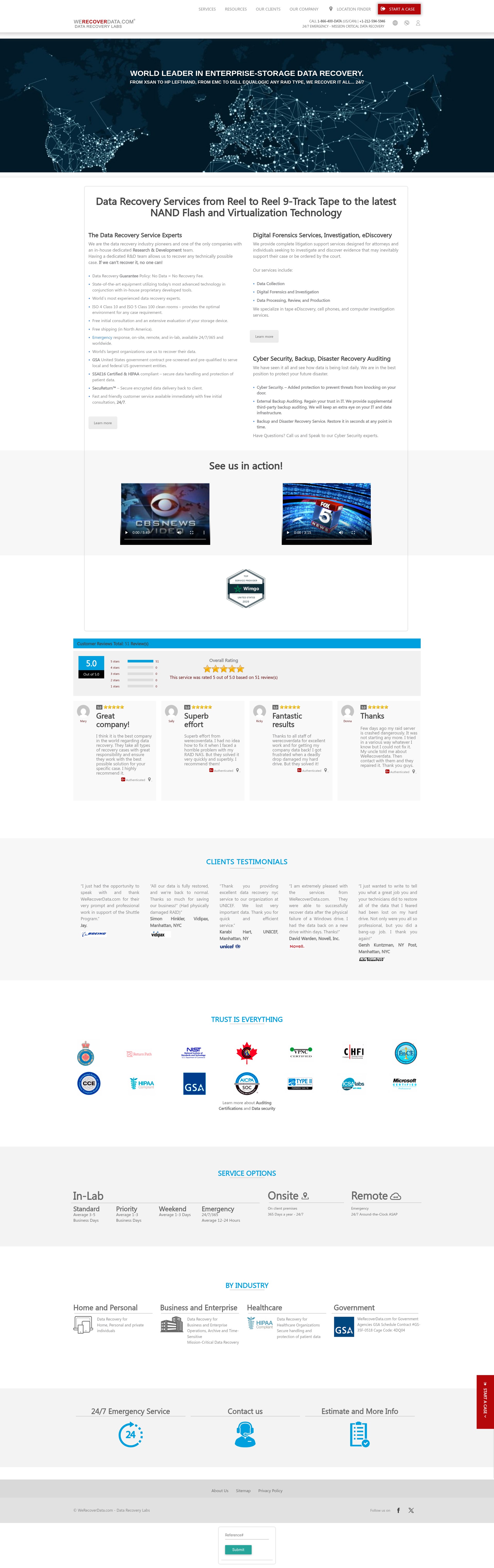 Screenshot of www.werecoverdata.com