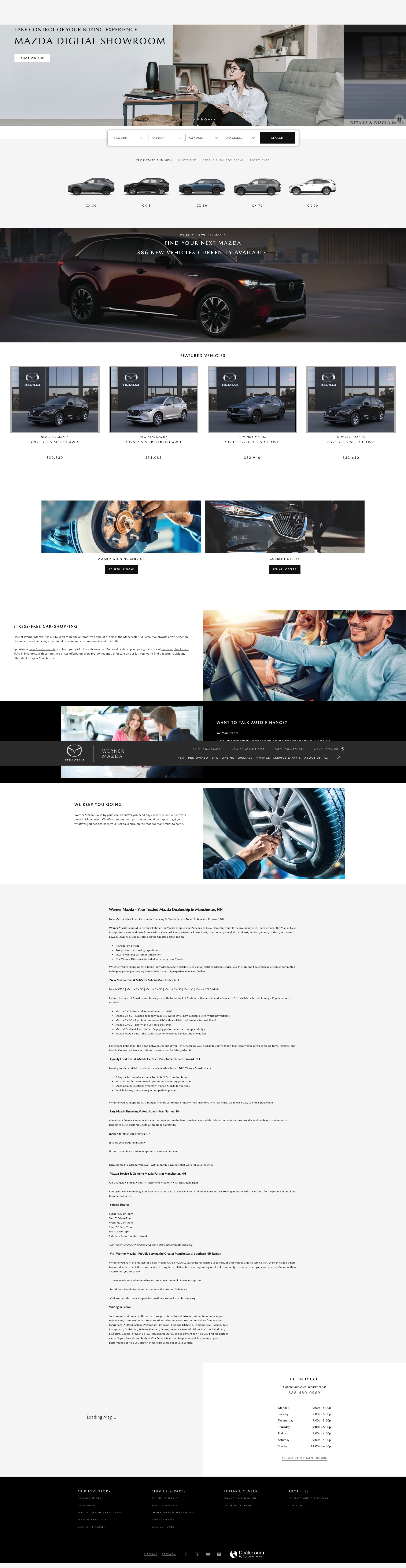 Screenshot of www.wernermazda.com