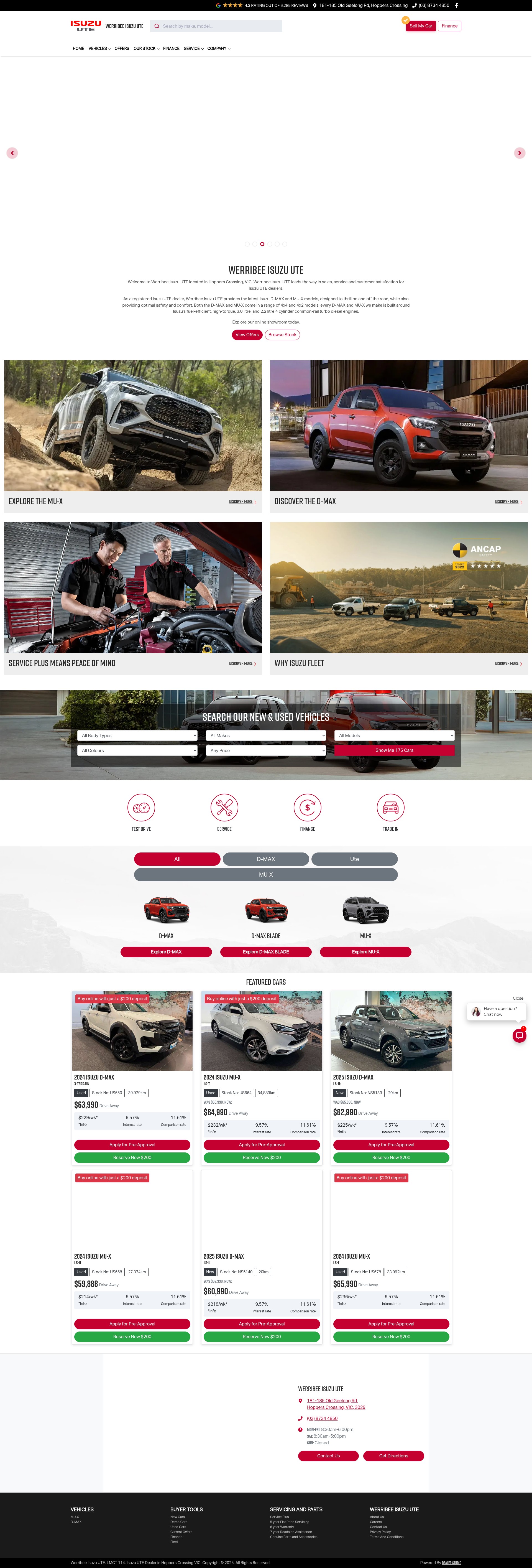 Screenshot of www.werribeeisuzuute.com.au