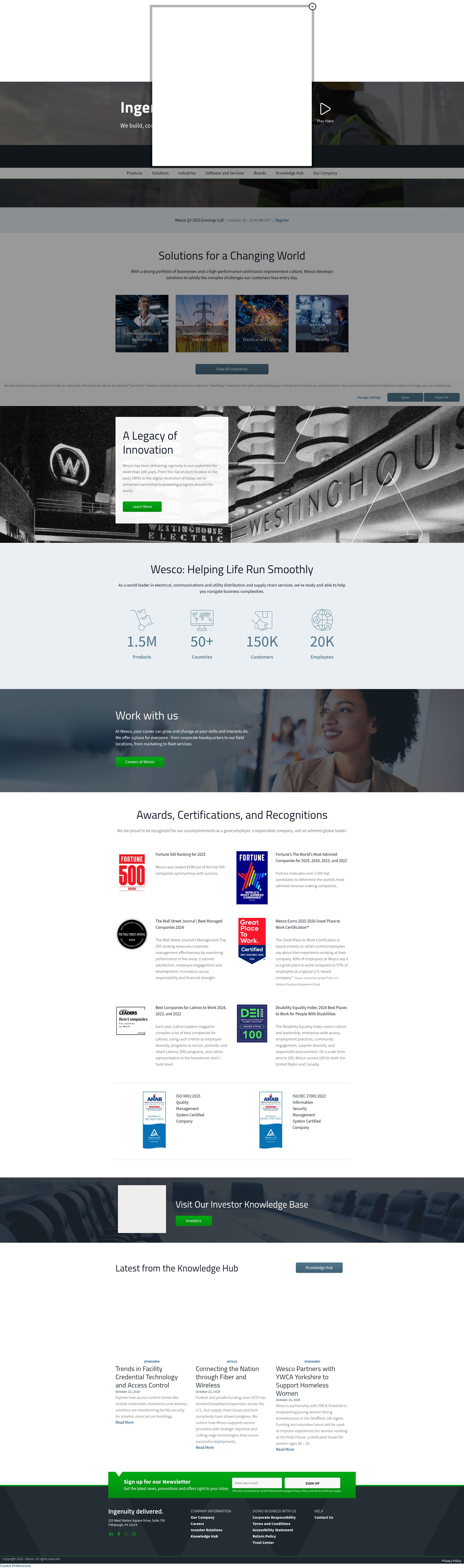 Screenshot of www.wesco.com