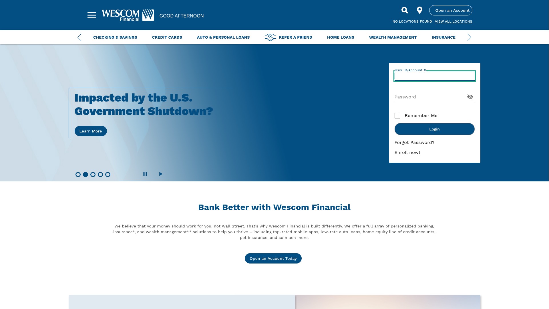 Screenshot of www.wescom.org