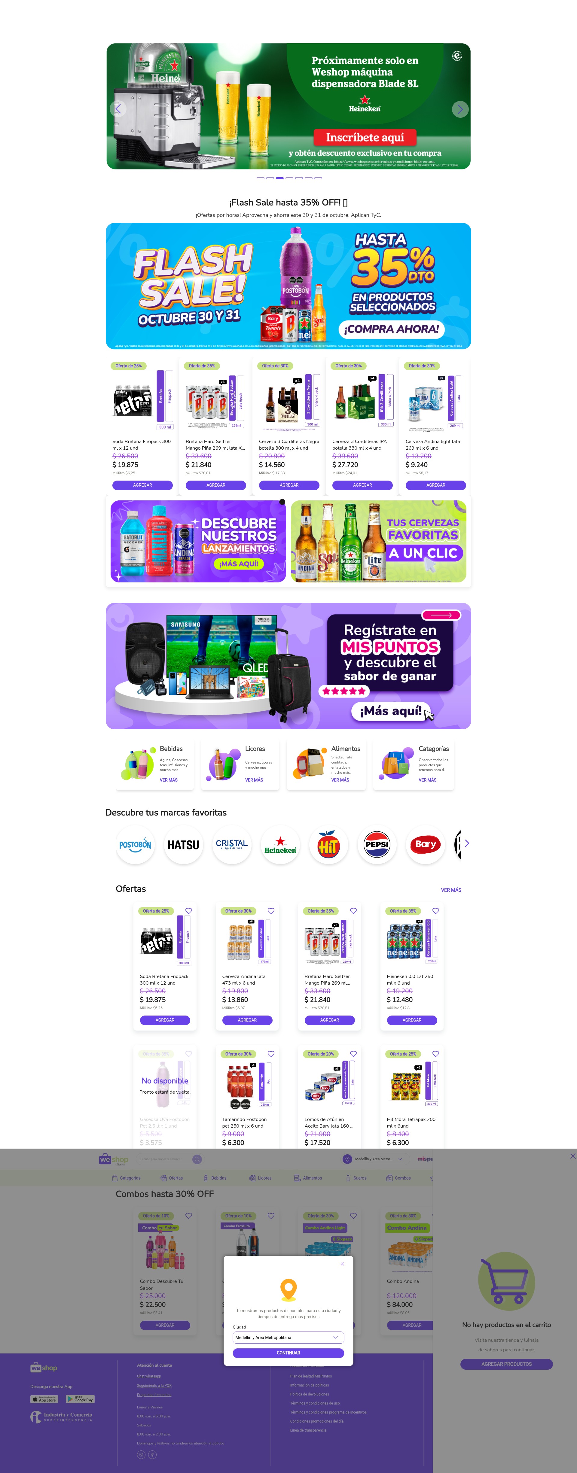Screenshot of www.weshop.com.co