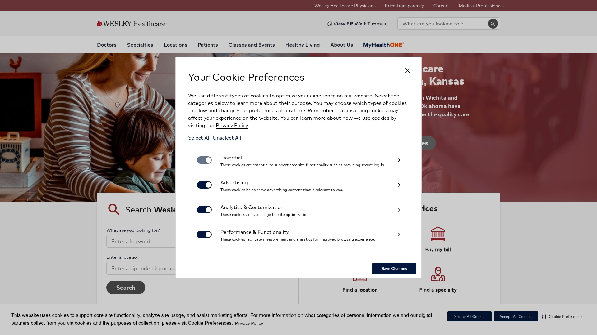 Screenshot of www.wesleymc.com