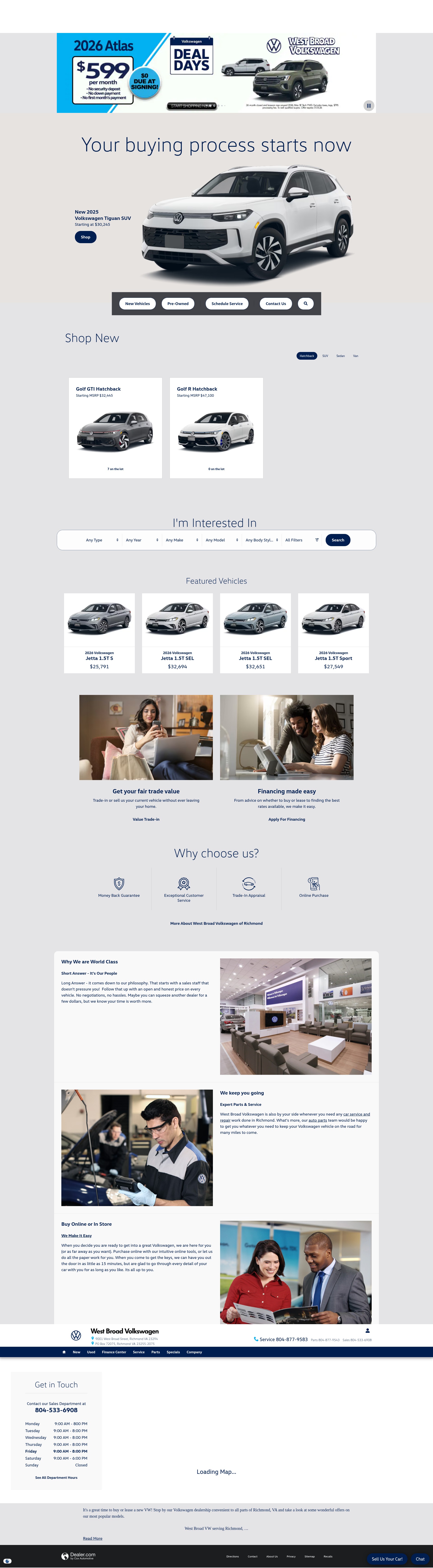 Screenshot of www.westbroadvw.com