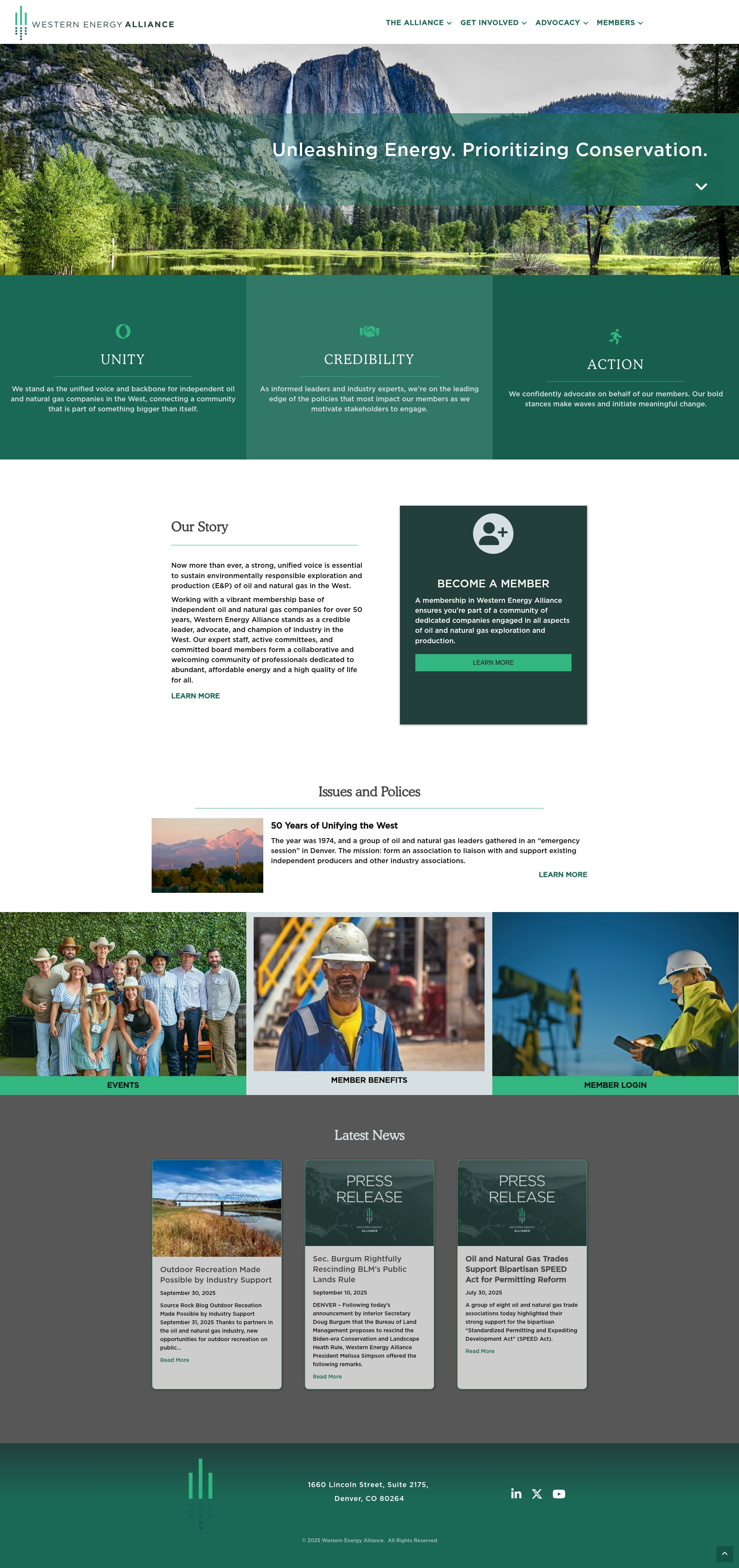 Screenshot of www.westernenergyalliance.org